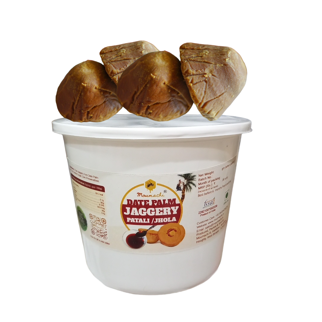 Moumachi Date Palm Jaggery pure Organic Nolen Gur Patali Khejur Gur 700g (Cube)