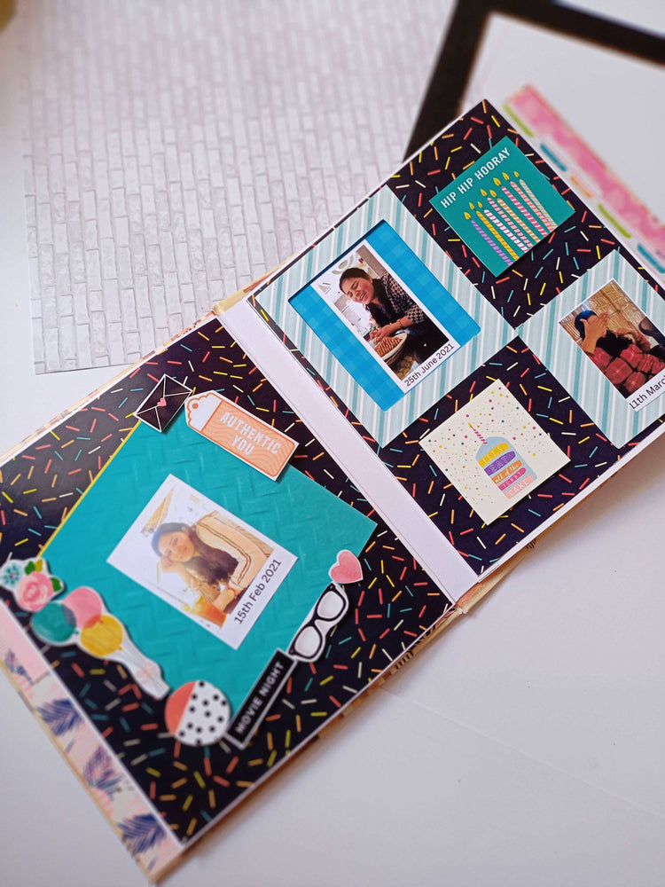 
                  
                    Colorful personalised birthday scrapbook for him, her and kids
                  
                