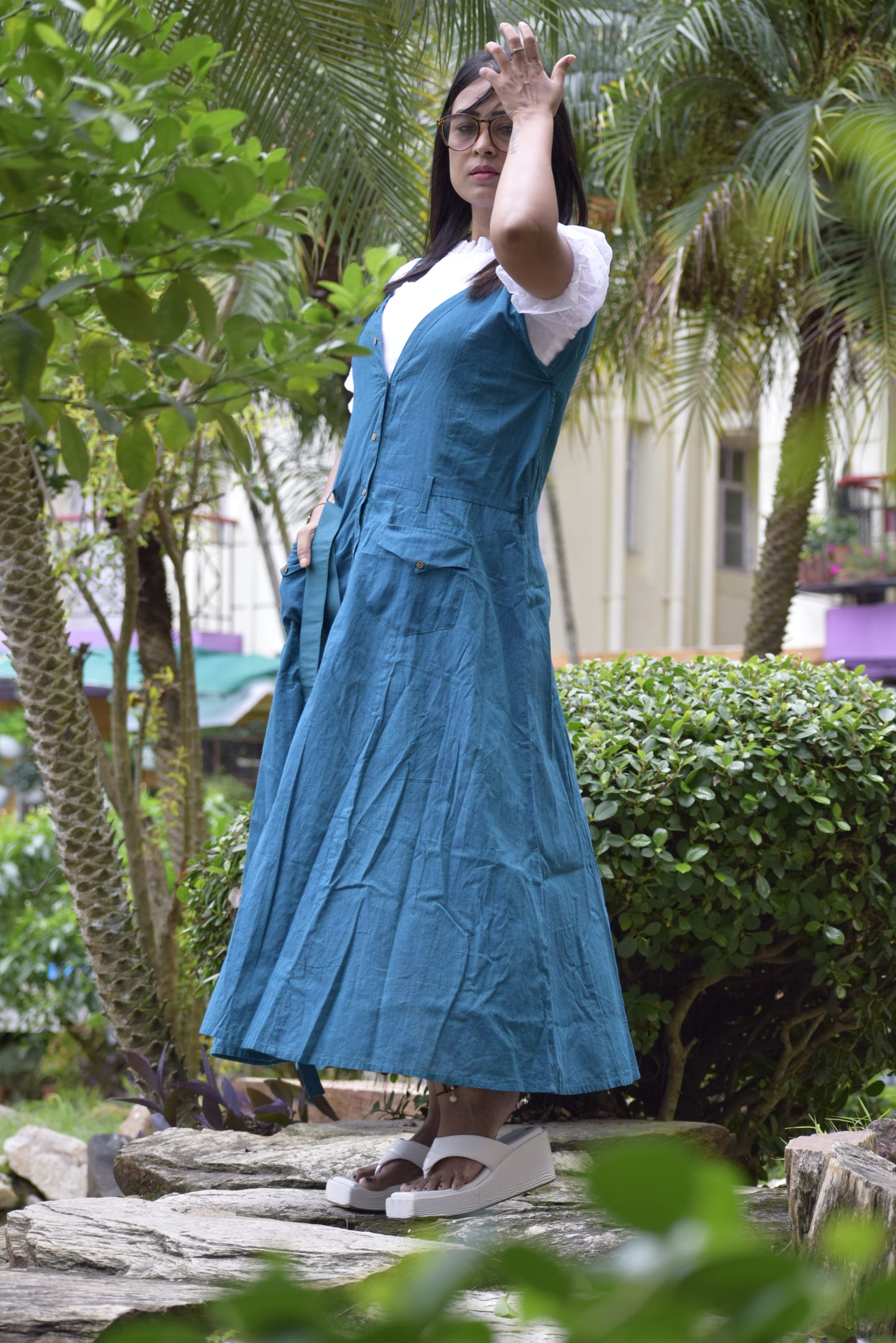VALENTINE FLAME II Indo Western Flared Cotton Casual Wear / Summer Dress / Party Wear for celebrating Occasion with family and Friends