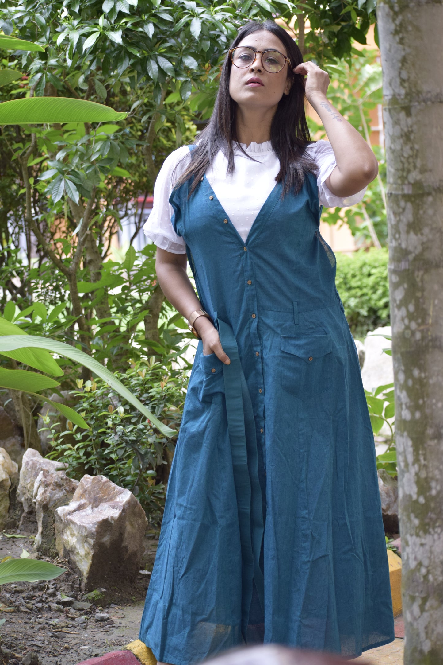 VALENTINE FLAME II Indo Western Flared Cotton Casual Wear / Summer Dress / Party Wear for celebrating Occasion with family and Friends