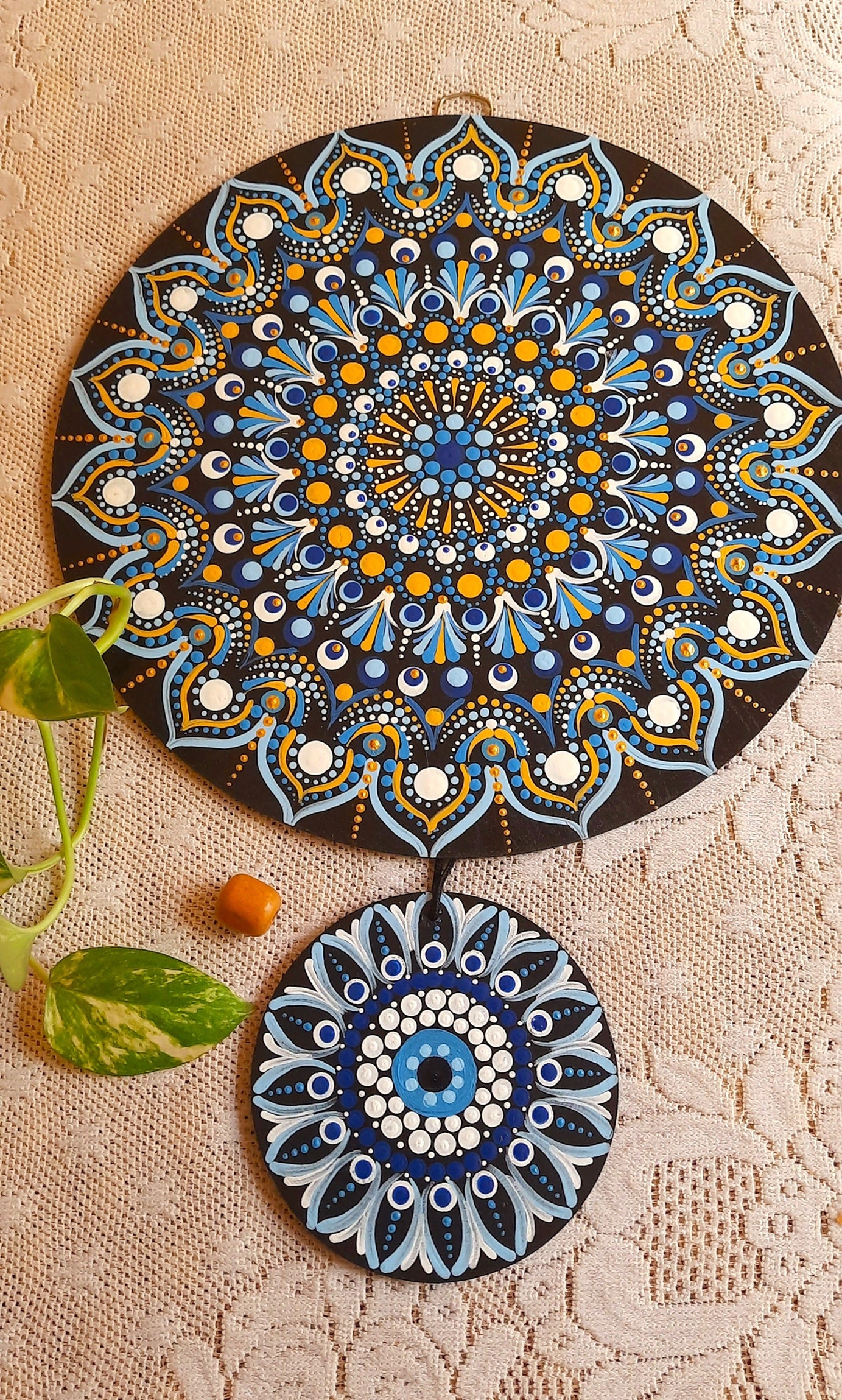 Evil Eye Floral Pattern Wall Hanging Combo