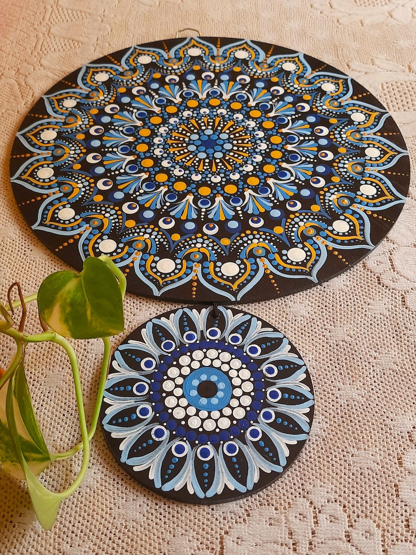 Evil Eye Floral Pattern Wall Hanging Combo