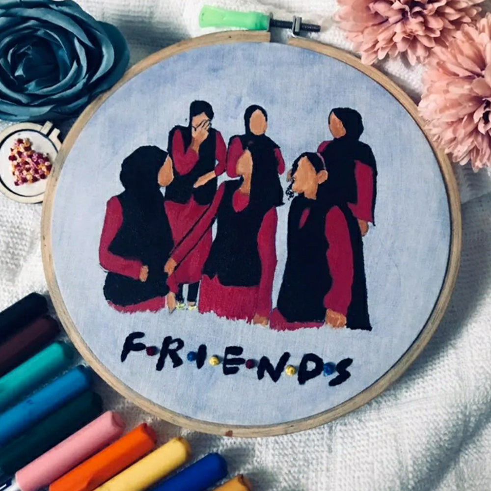 Friendship Embroidery Hoop Art