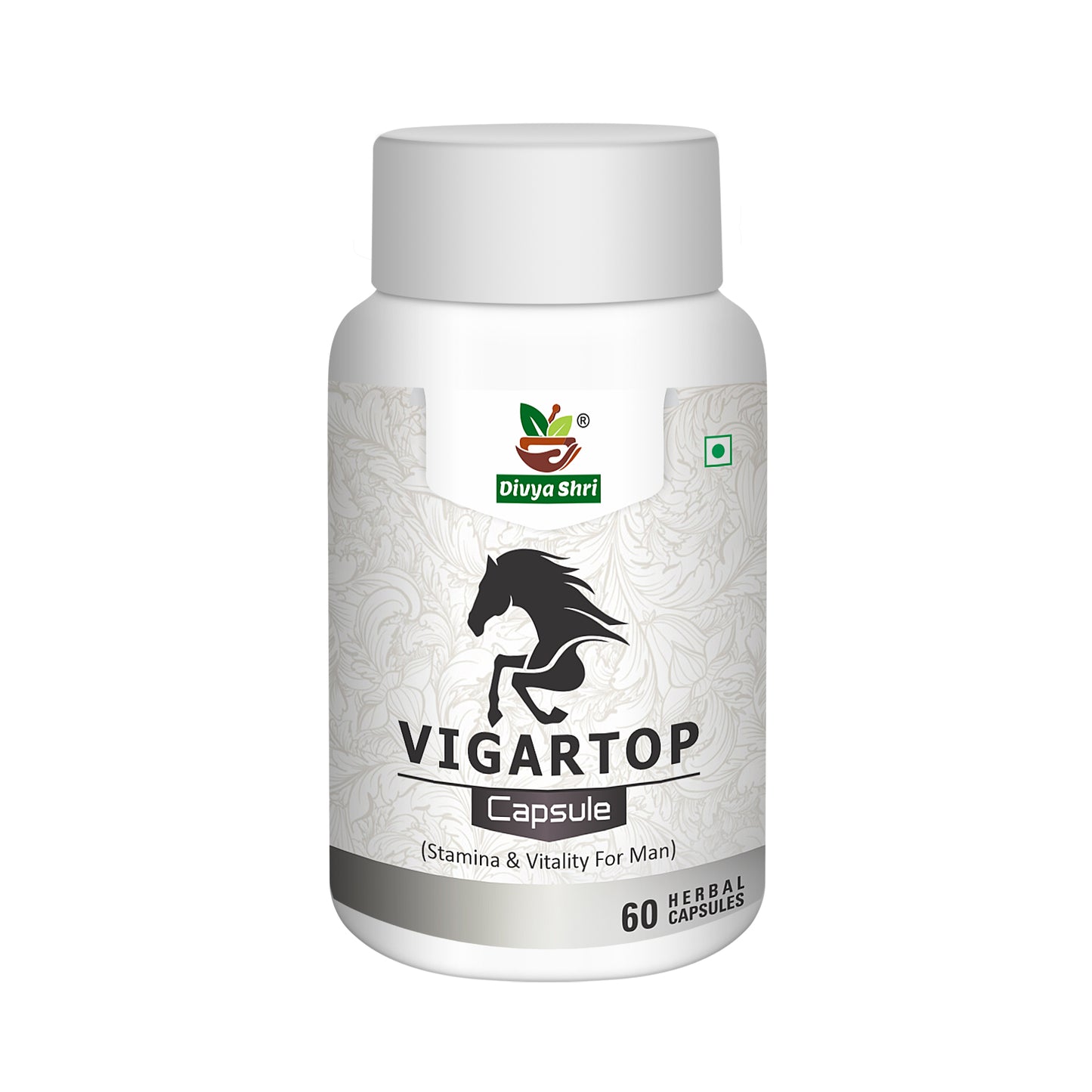 Divya Shri Vigartop Capsules 60pc, Ayurvedic Testosterone Strength Stamina Booster Supplement For Men With Safed Musli Kounch Beej Ashwagndha