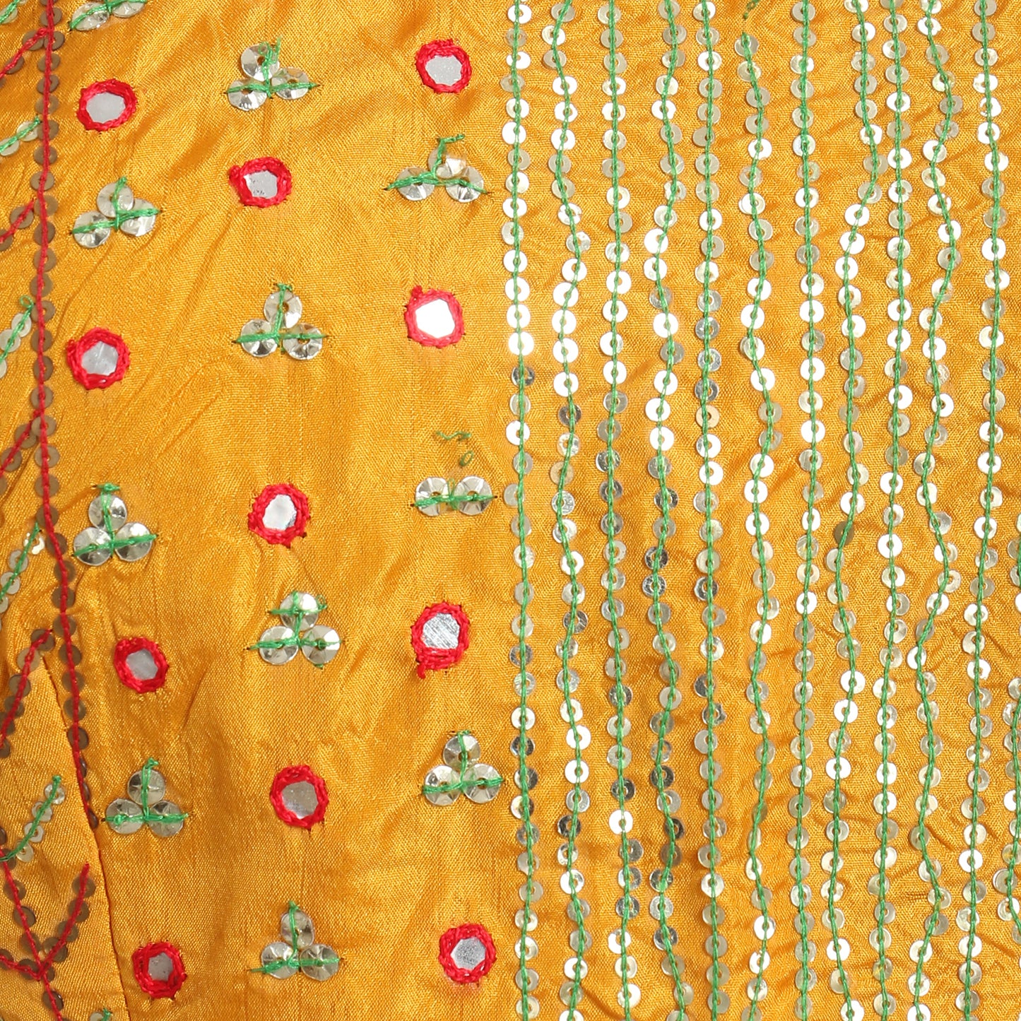 Mustard Silk Saree Blouse with Embroidery