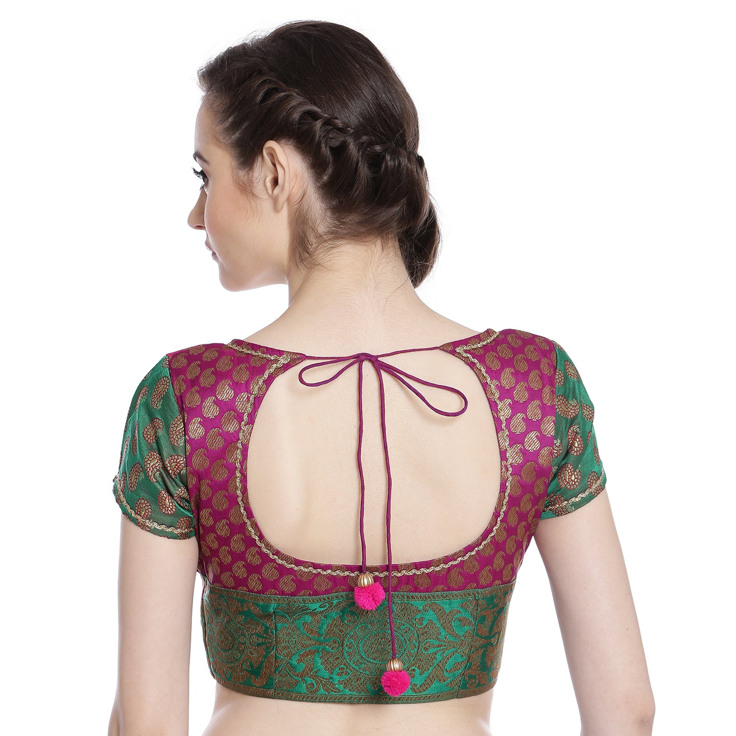 Multicolor Saree Blouse With Embroidery
