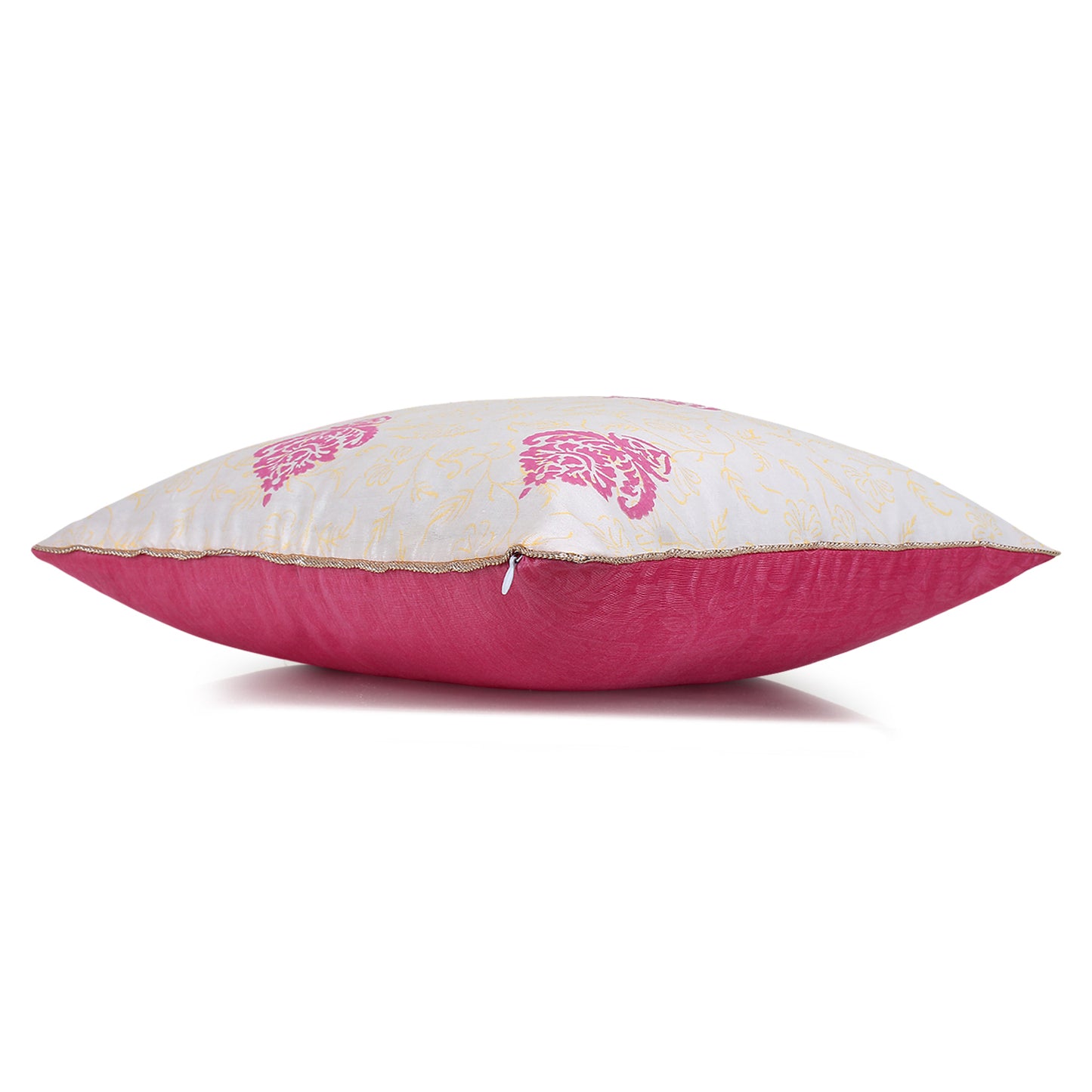 Ivory Pink Block Printed Reversible Cushion Cover (Set of 2pcs)