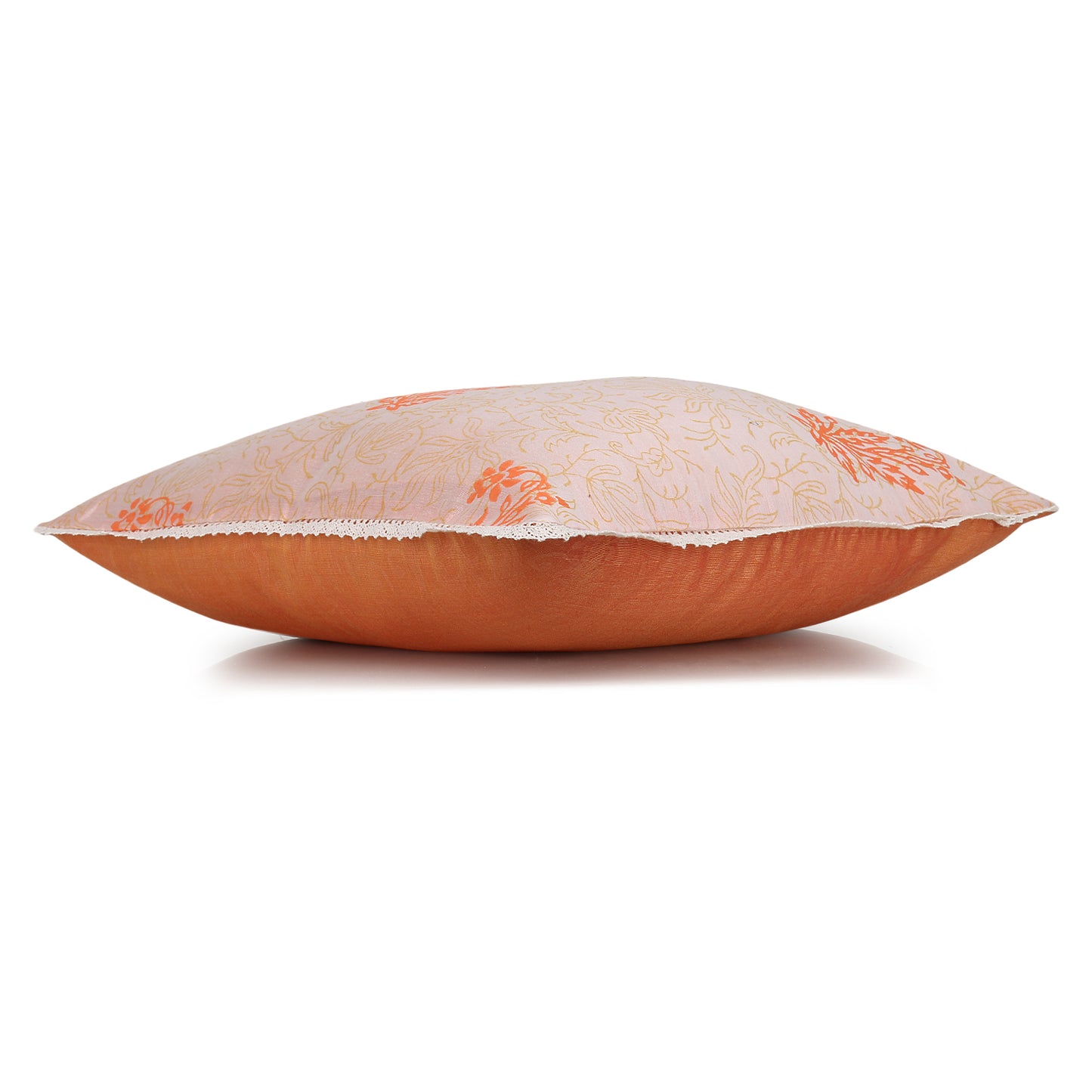 Ivory orange Block Printed Reversible Cushion Cover (Set of 2pcs)