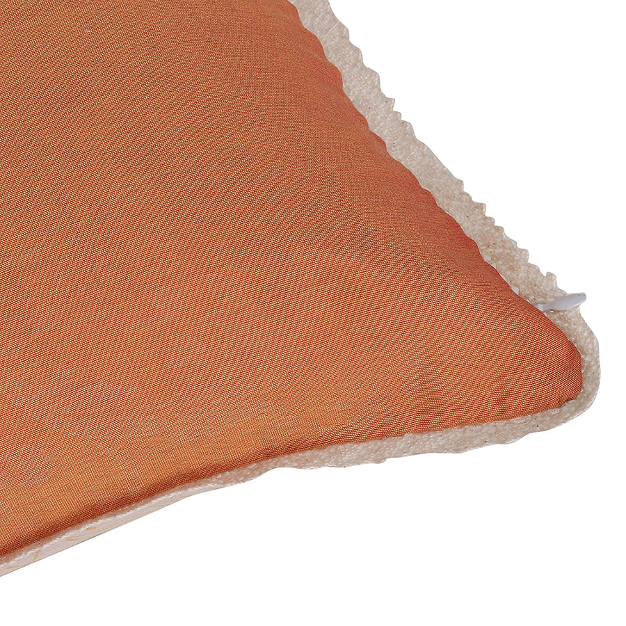 Ivory orange Block Printed Reversible Cushion Cover (Set of 2pcs)