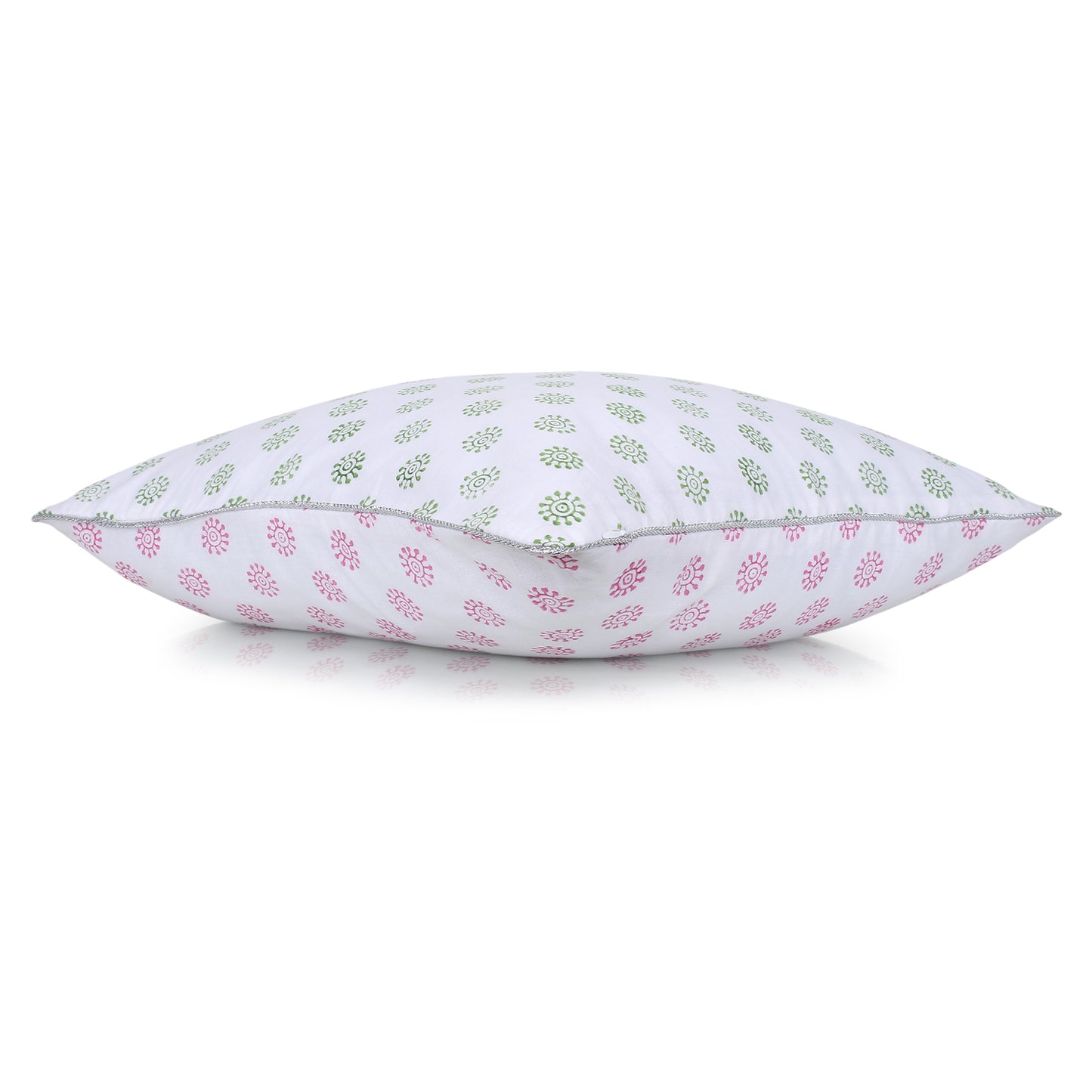 
                  
                    Green Pink Block printed Reversible Cushion Cover (Set of 2pcs)
                  
                