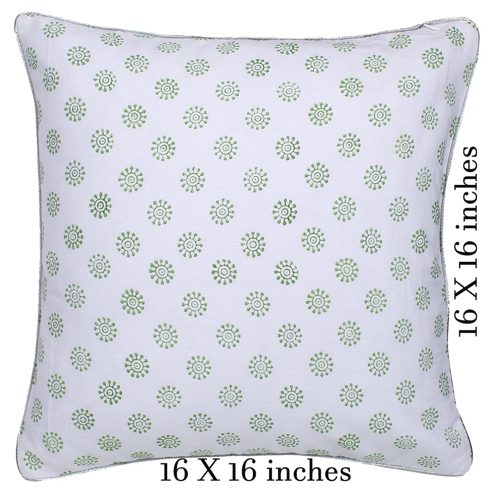 
                  
                    Green Pink Block printed Reversible Cushion Cover (Set of 2pcs)
                  
                