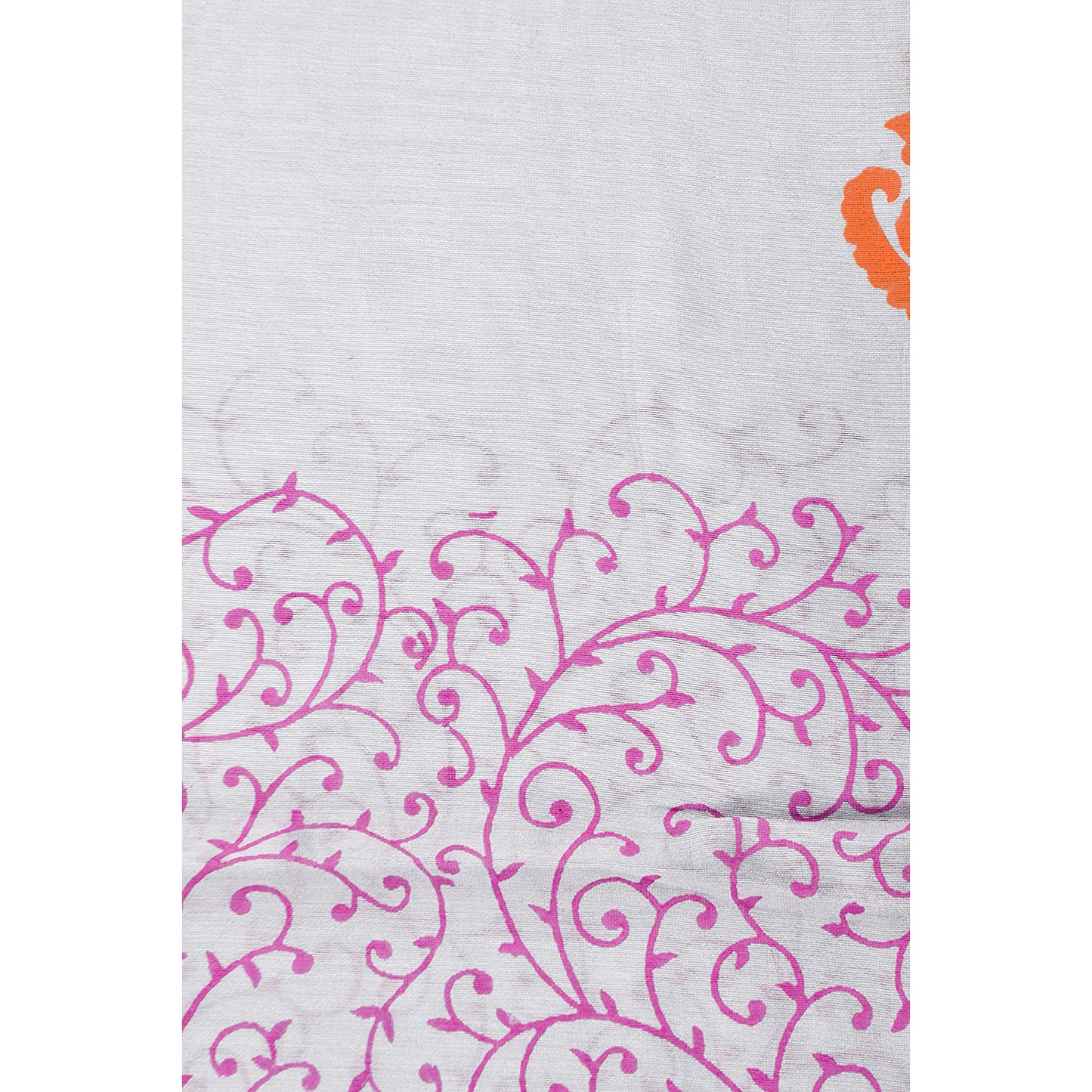 Grey Cotton Silk Block Print Stole