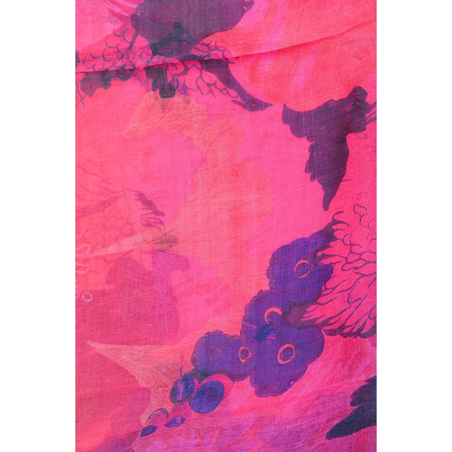 Pink with Blue Floral Print