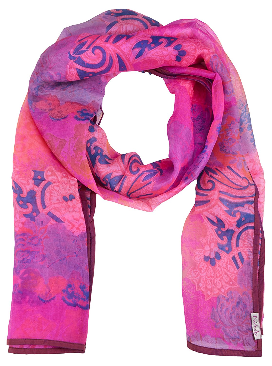 Pink Silk Chanderi Abstract Print Stole