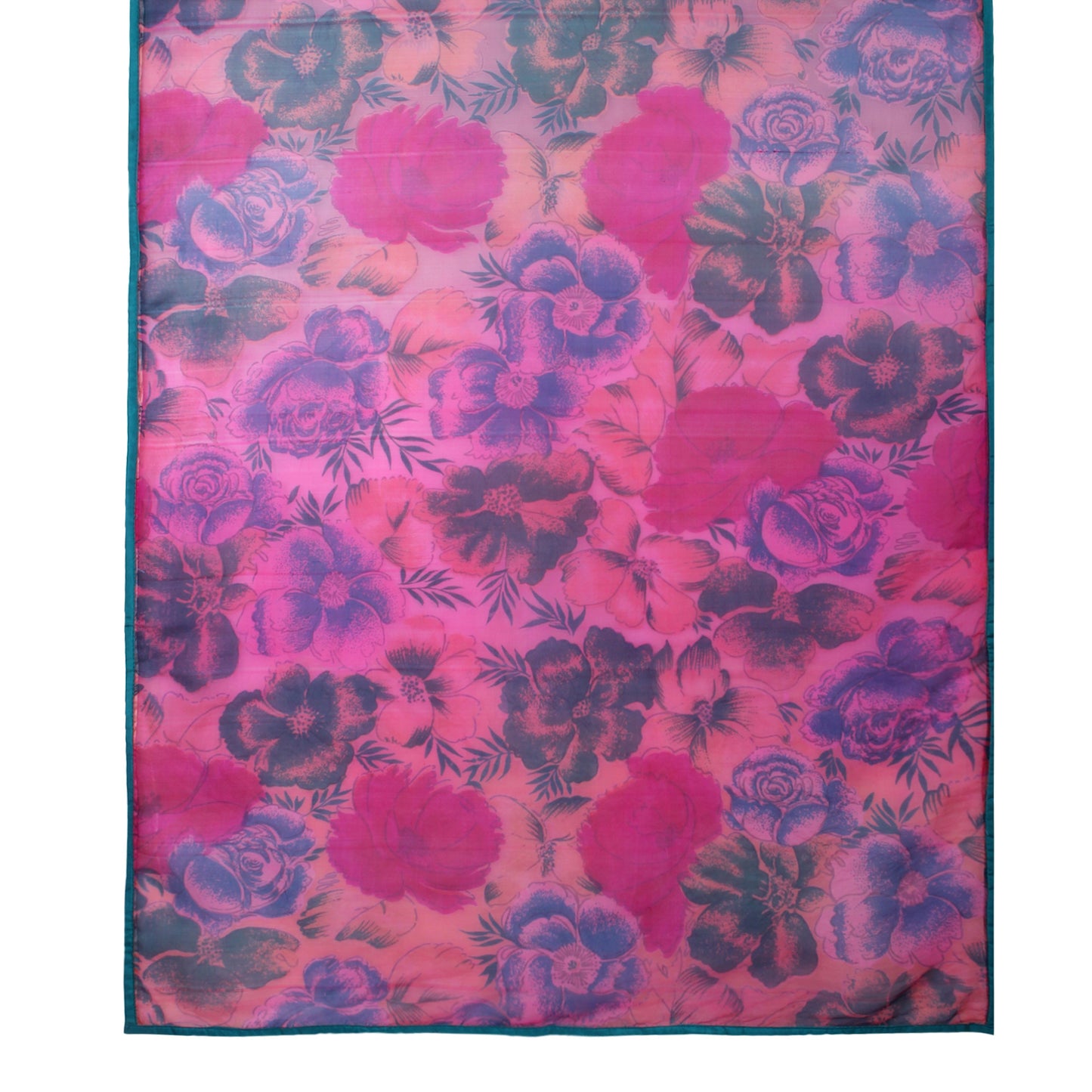 Pink Silk Chanderi Floral Print Stole