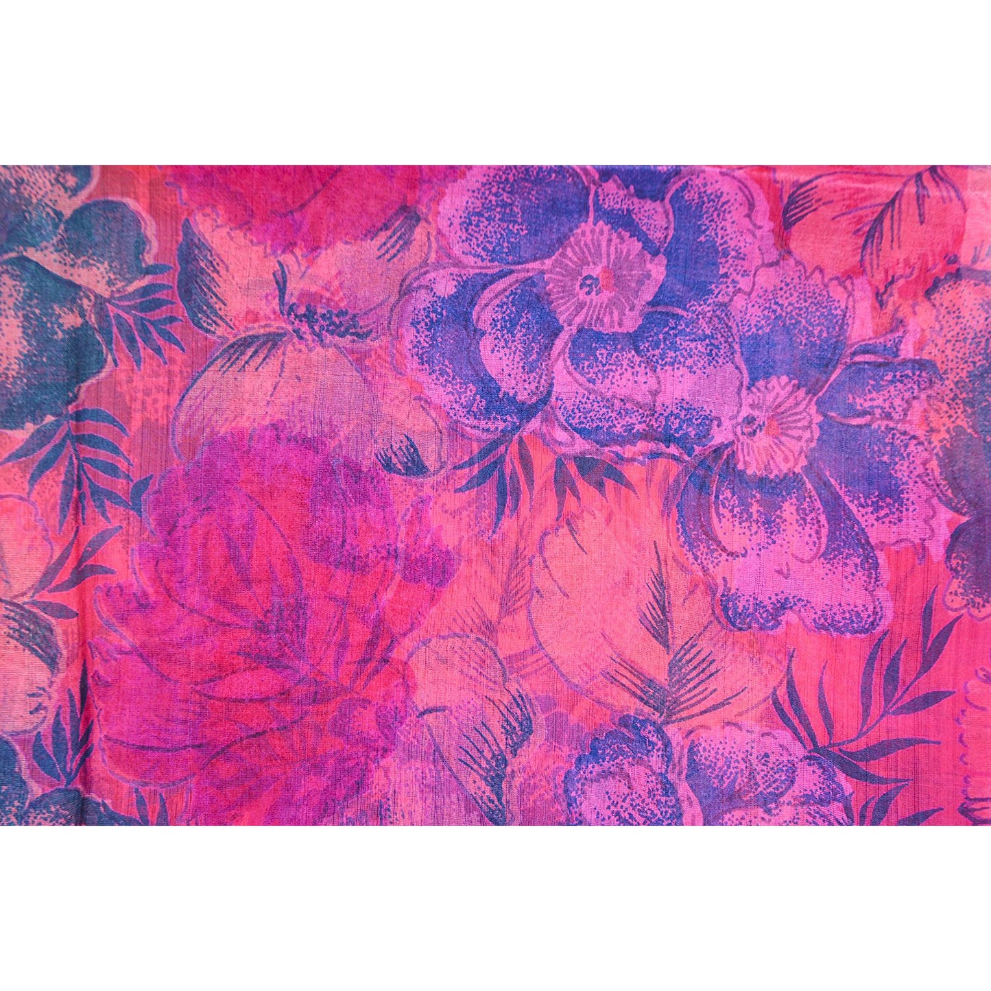 Pink Silk Chanderi Floral Print Stole