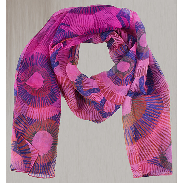 Pink Silk Print Stole