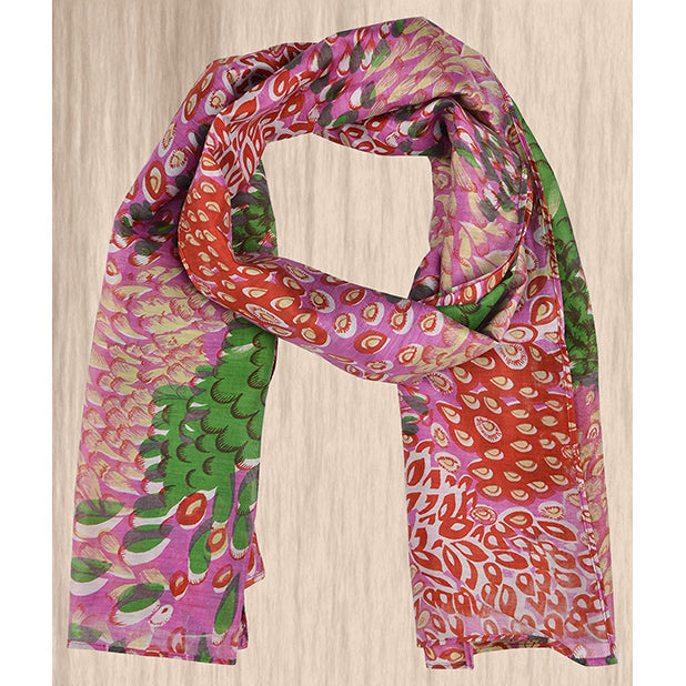 Multicolor Abstarct Print Cotton Silk Stole