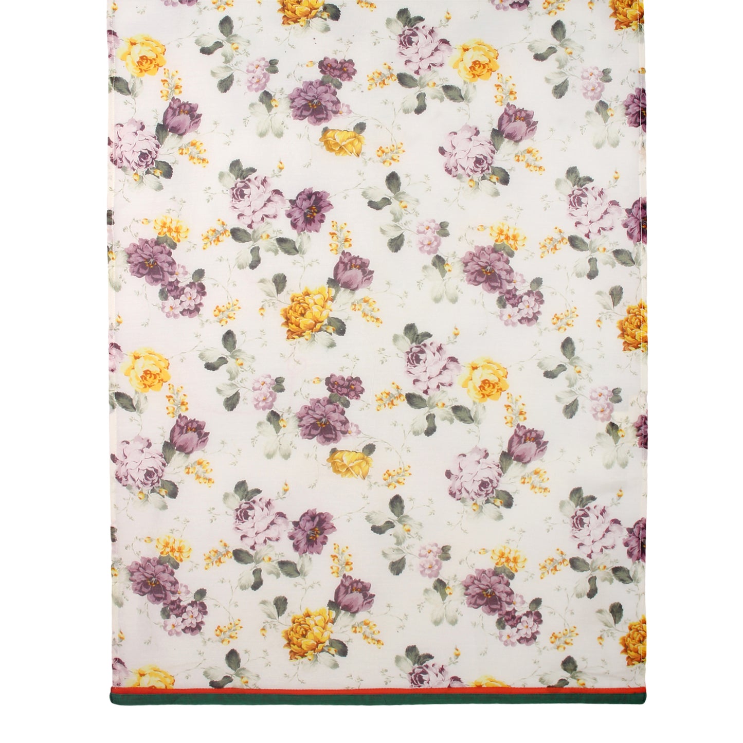 Ivory Floral Printed Cotton Silk Stole