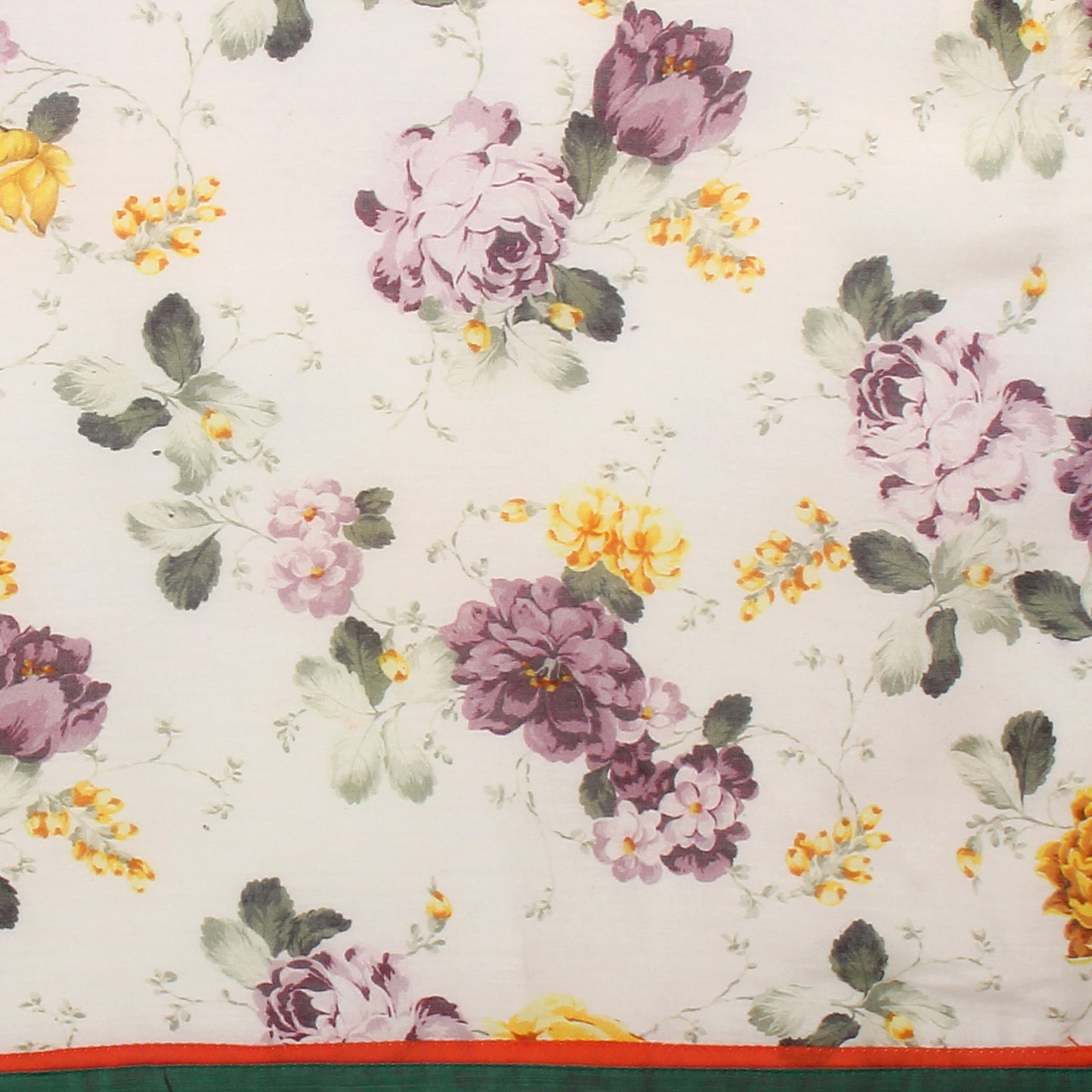 Ivory Floral Printed Cotton Silk Stole