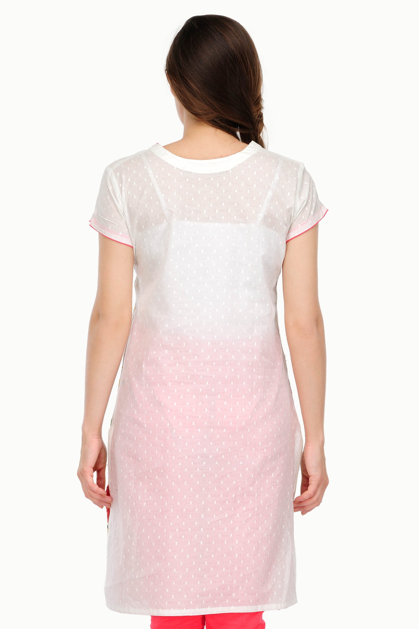 Ivory Embroidered Short Kurta