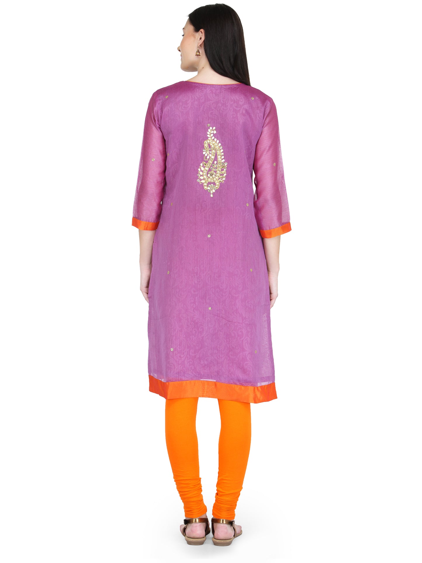 Purple Gota Embroidery Kurta