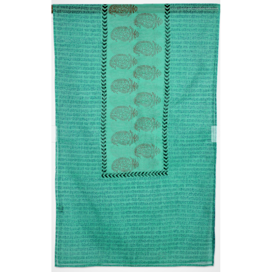Paisley Block Print Green Stole