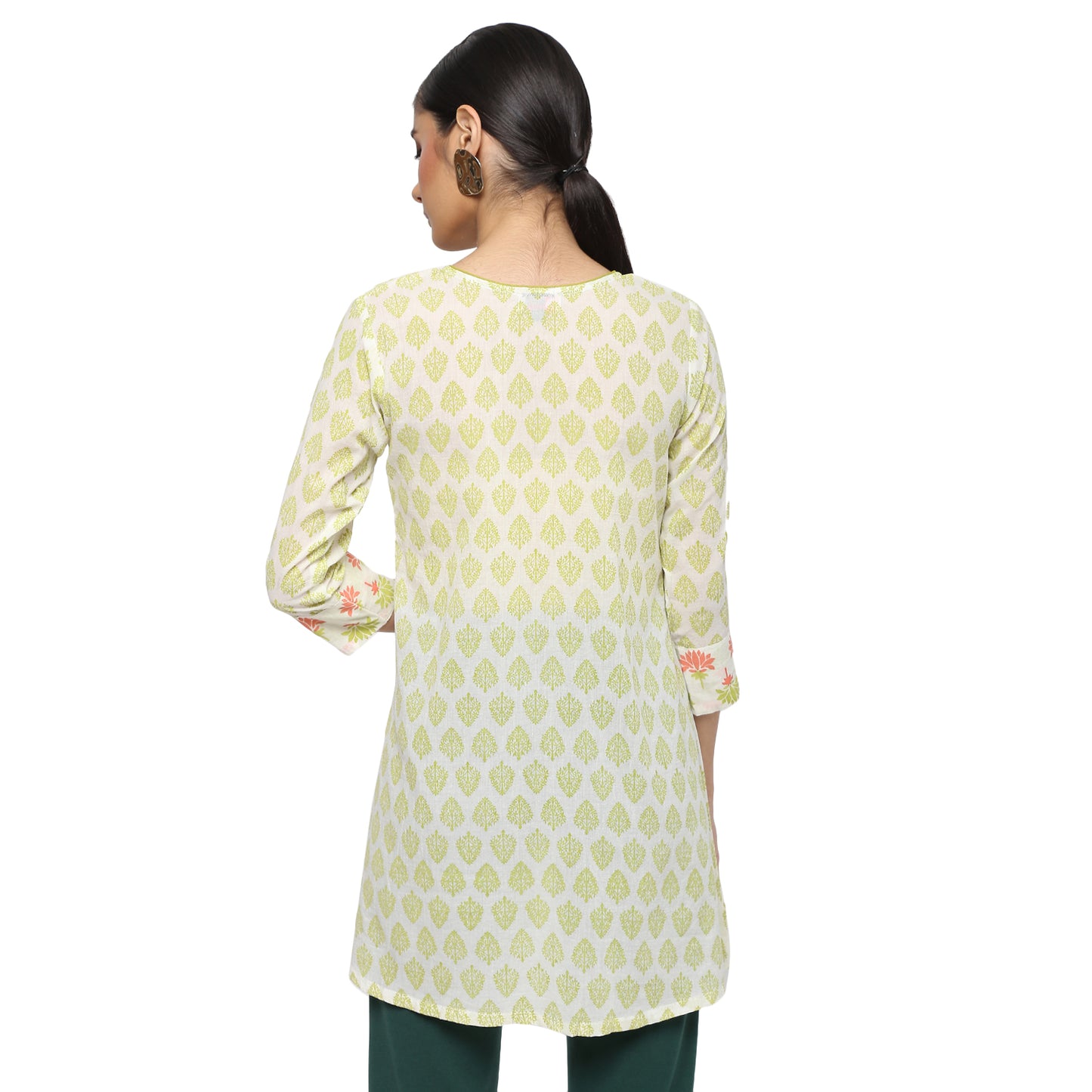 Ivory Cotton Tunic with Block Print