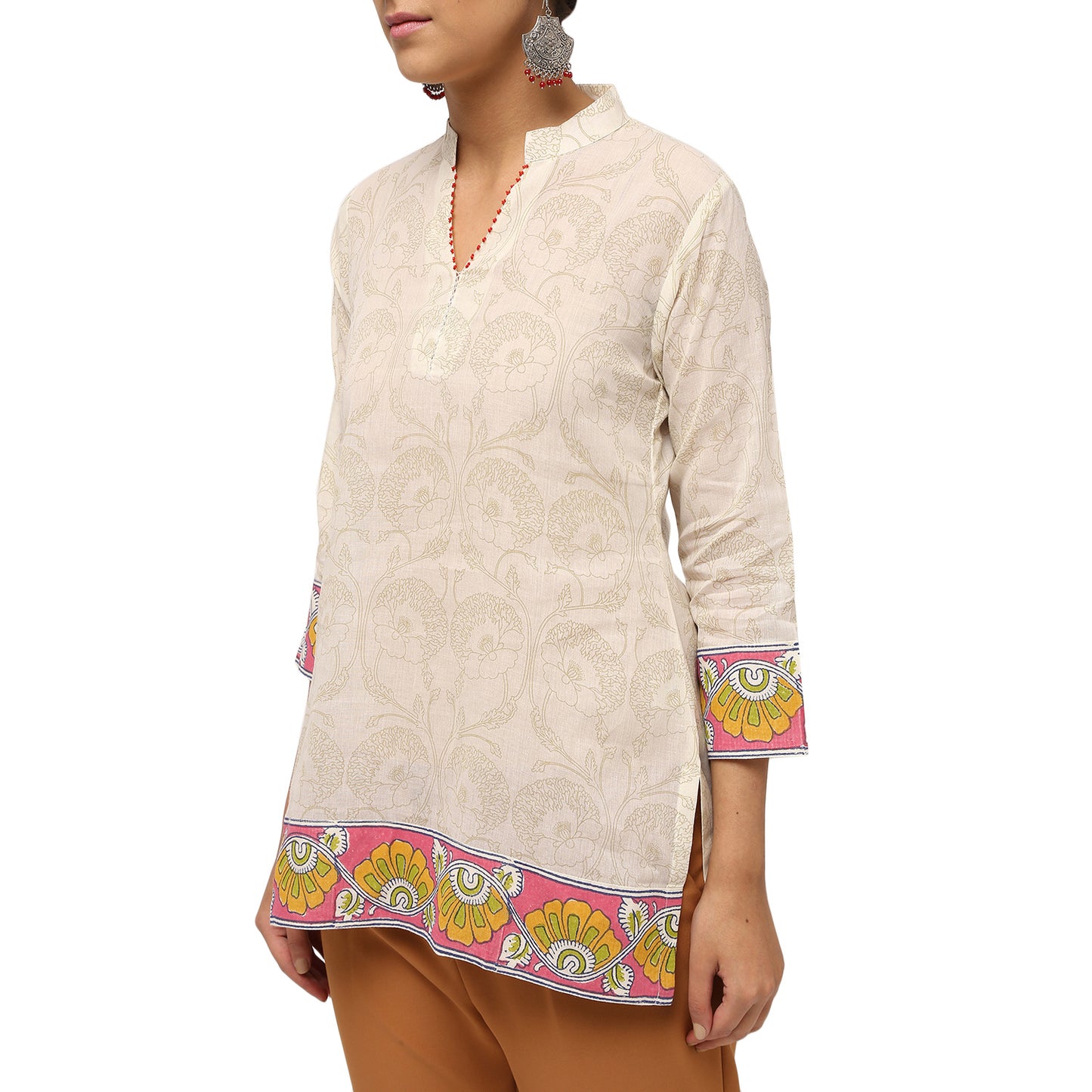 Ivory Floral Block Print Tunic