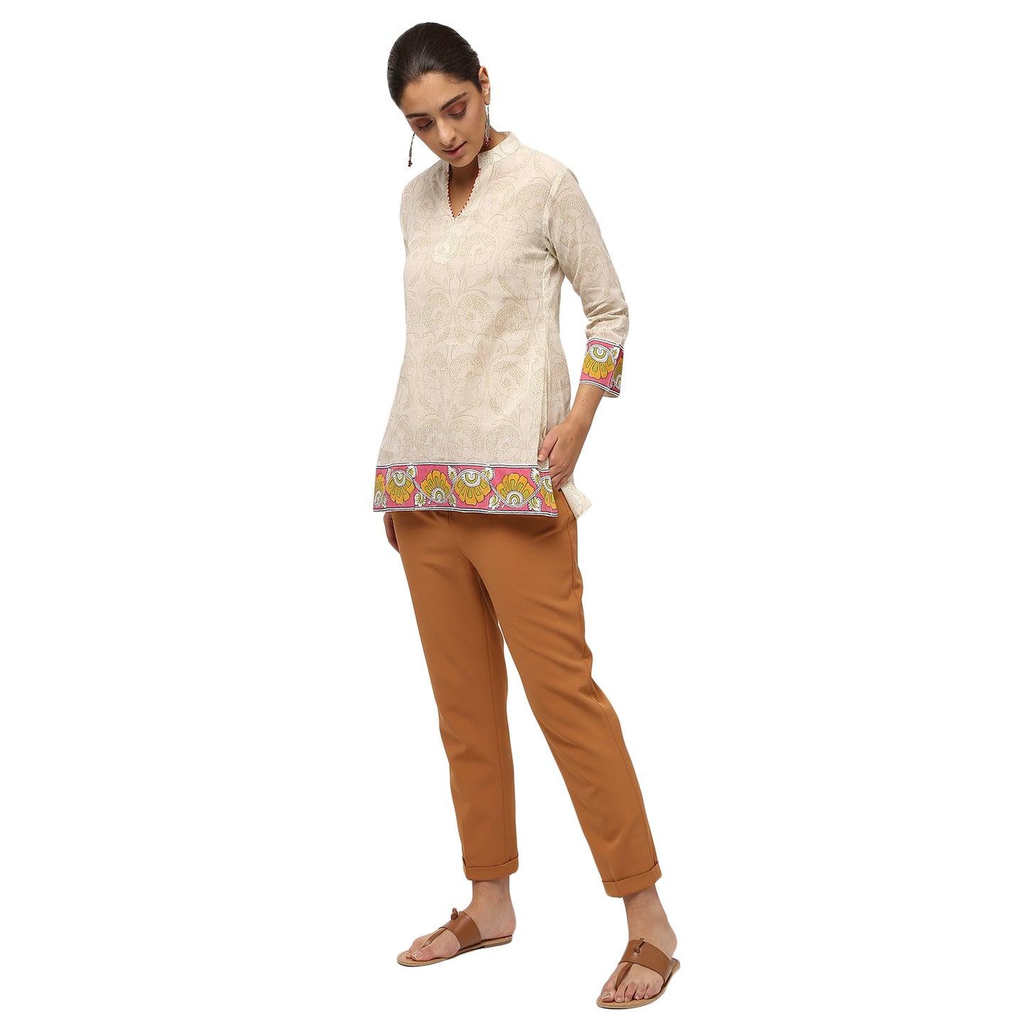 Ivory Floral Block Print Tunic