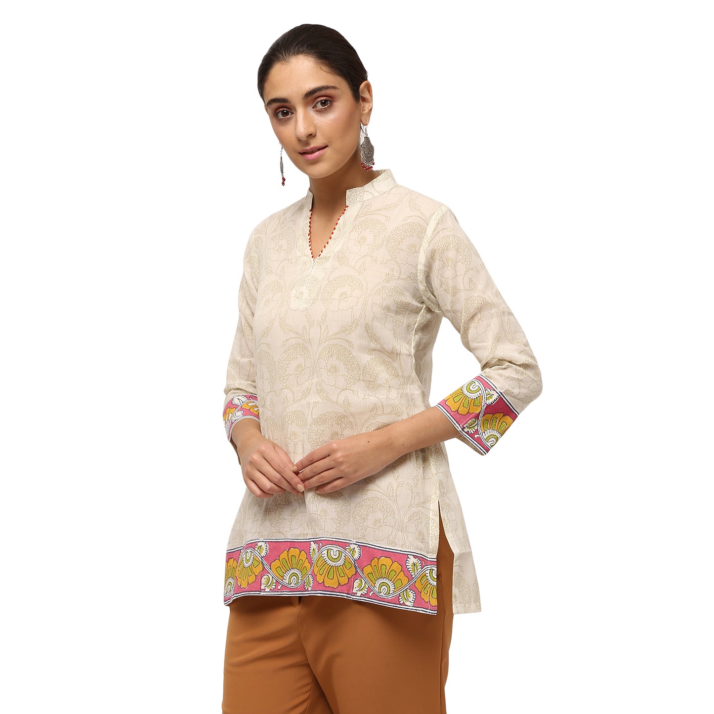 Ivory Floral Block Print Tunic