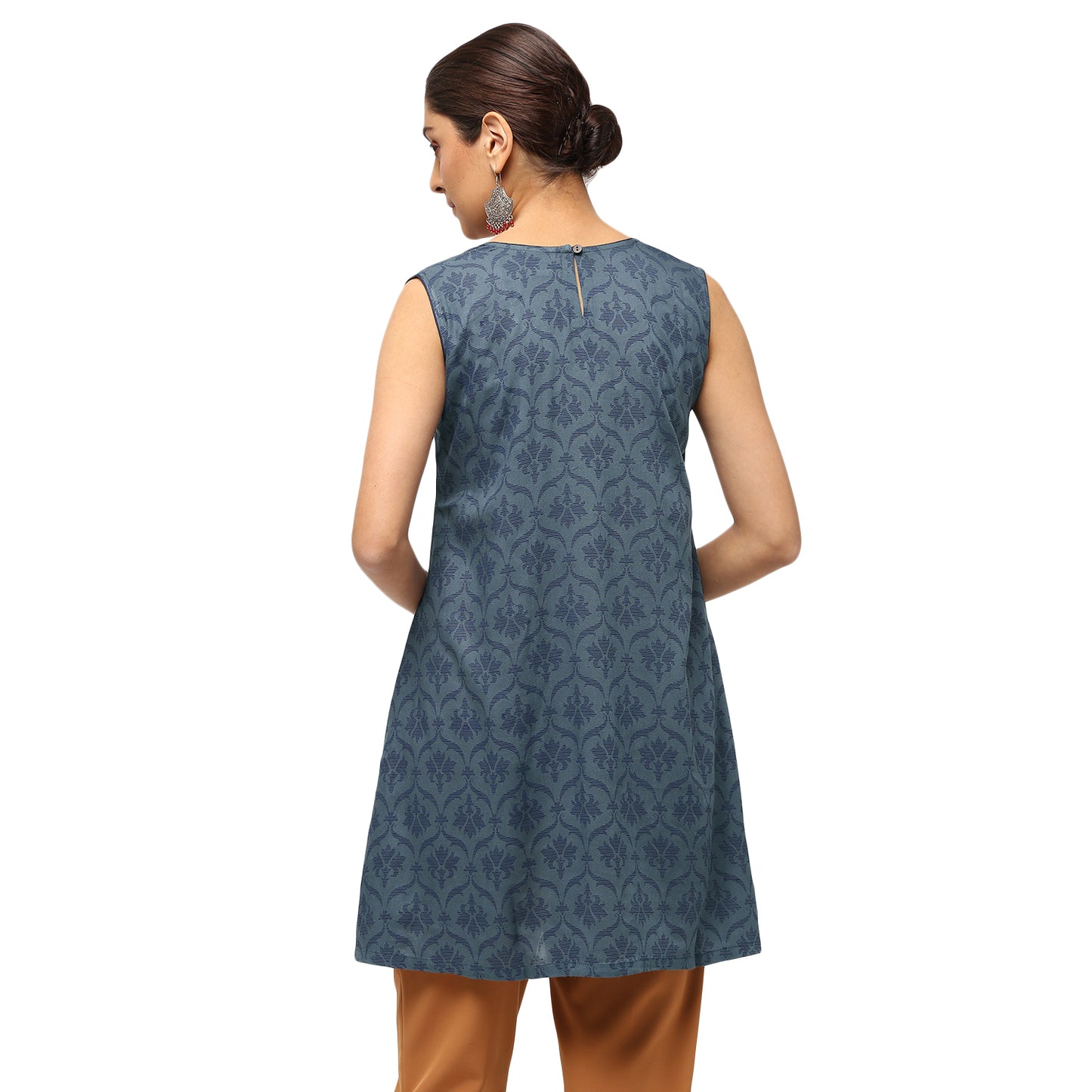 Grey Block Print Tunic