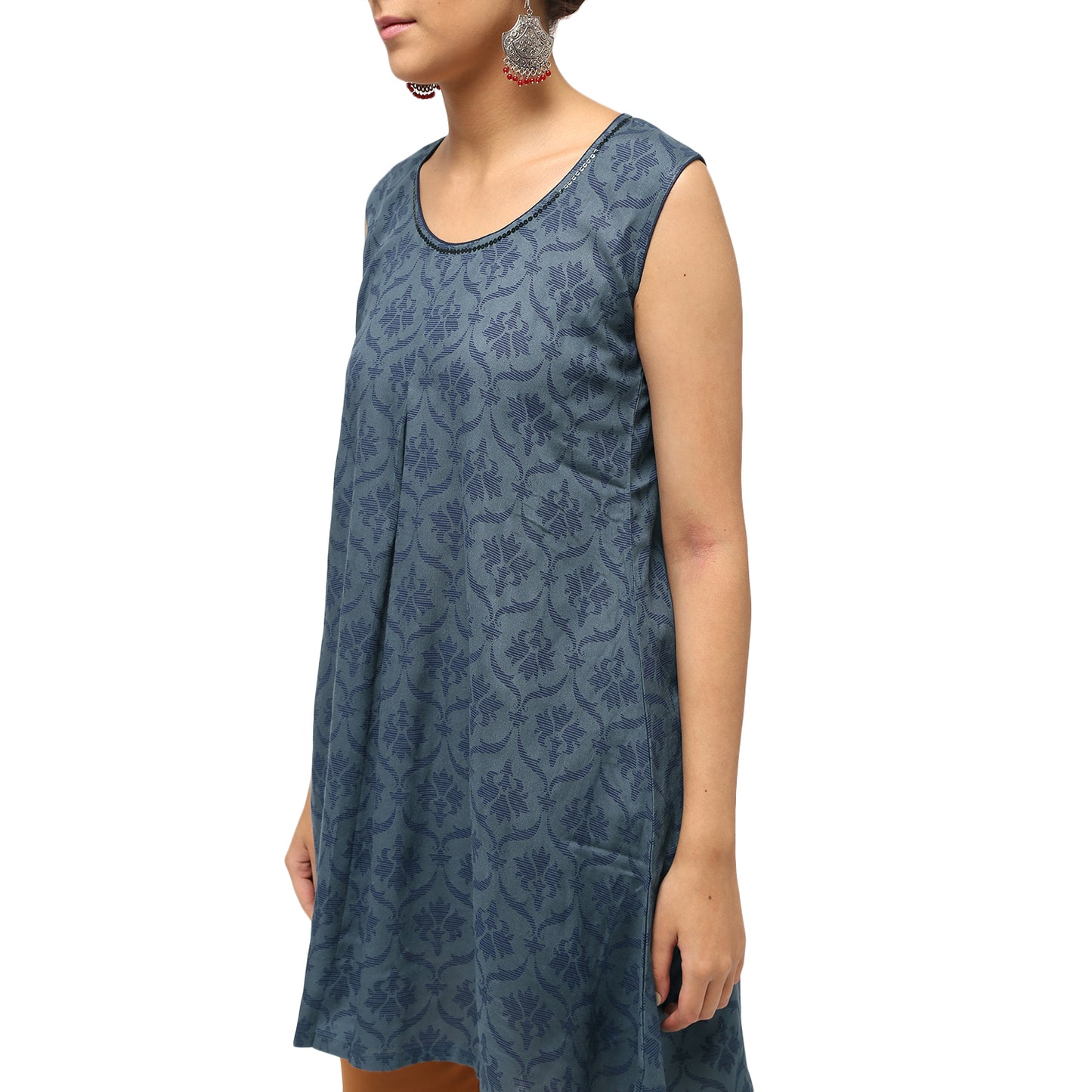 Grey Block Print Tunic