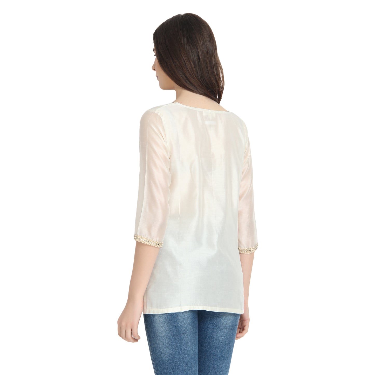 Ivory Gota Embroidered Kurti