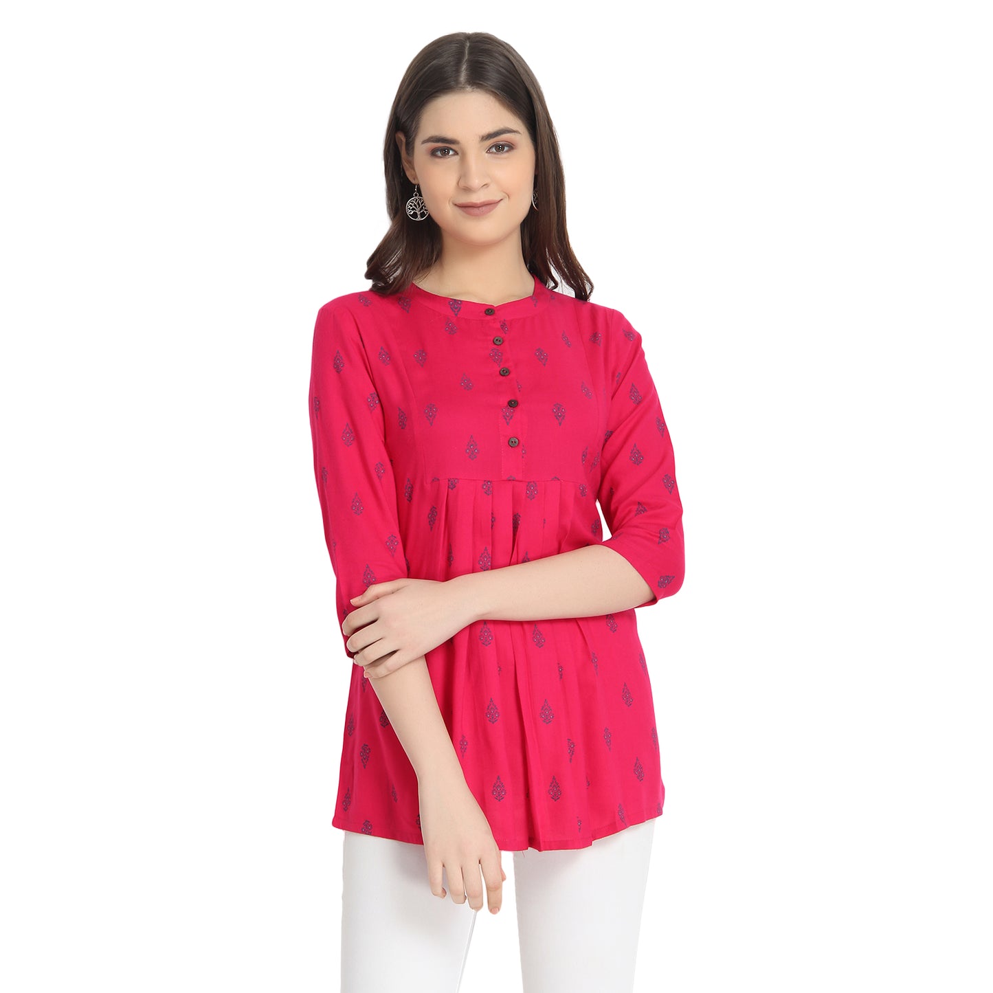 Pink Block Print Tunic