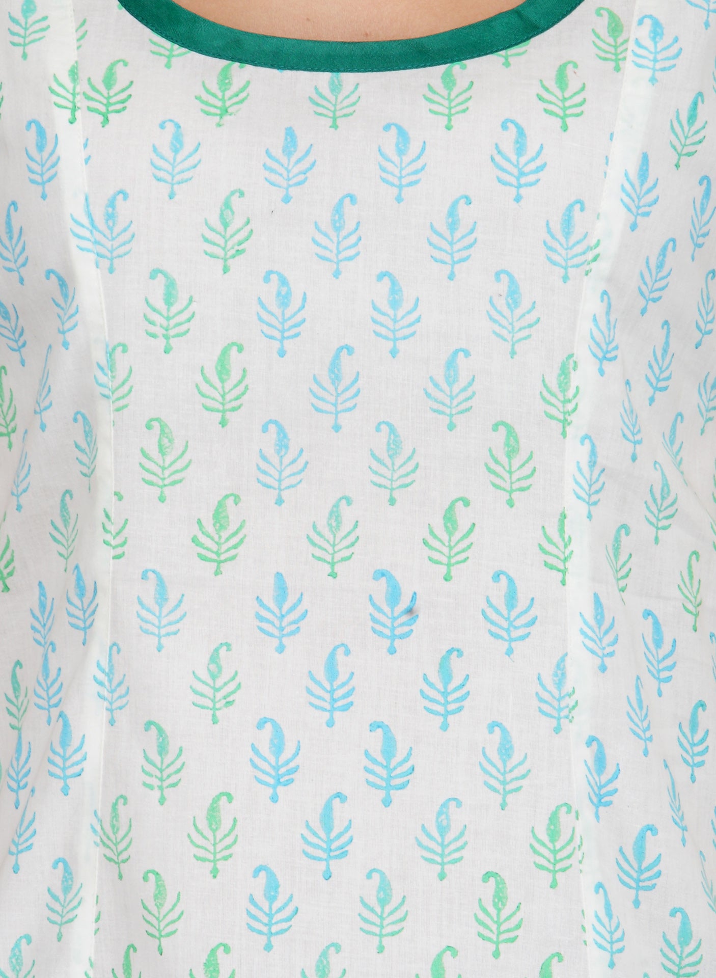 Ivory Cotton Block Print Top
