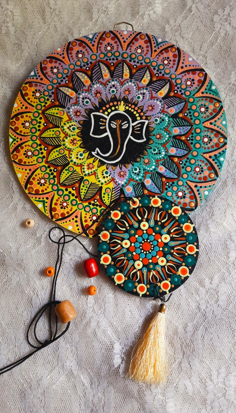 Tricolor Ganpati Mandala Wall Hanging Combo