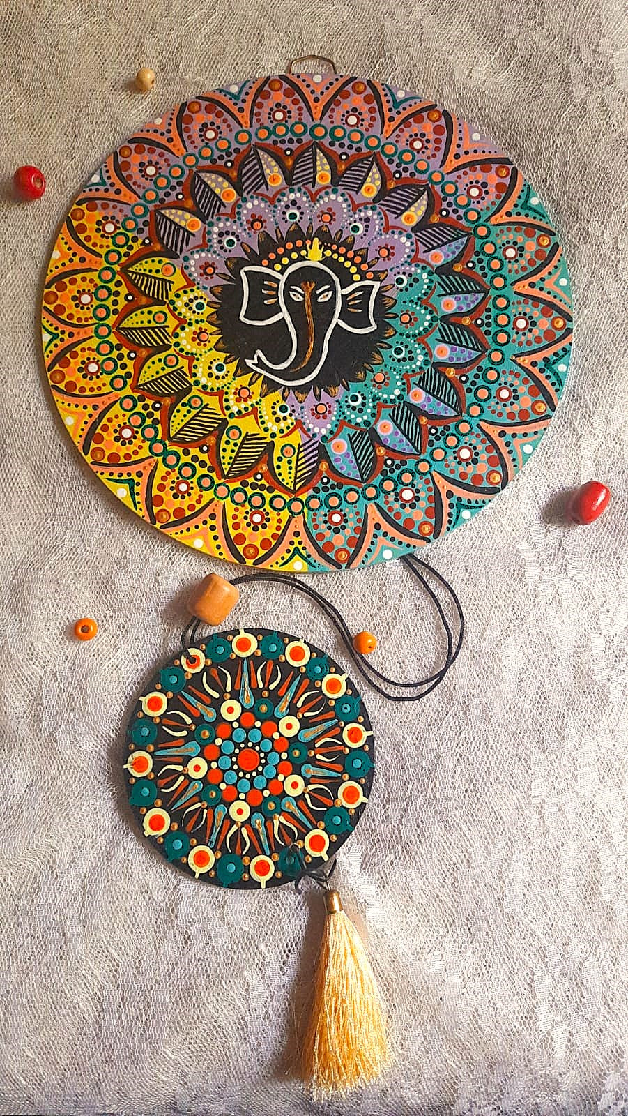 Tricolor Ganpati Mandala Wall Hanging Combo