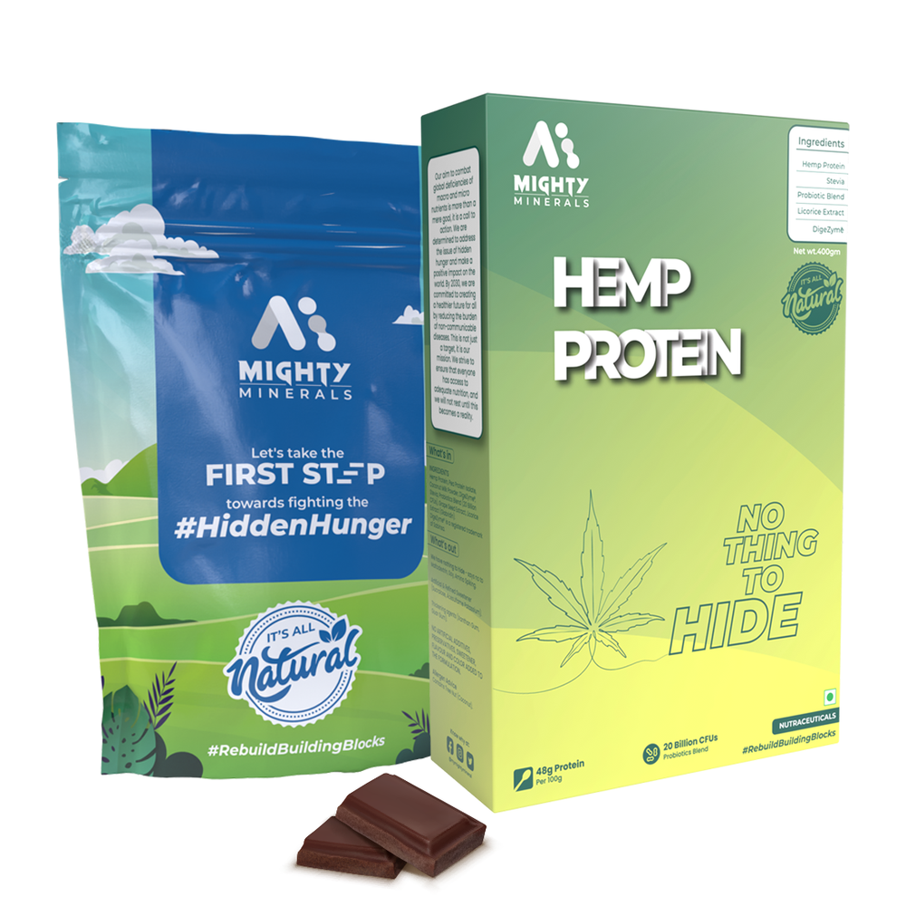 Mighty Minerals Hemp Protein Powder, Pea Protein Isolate Chocolate Flavor (400g)