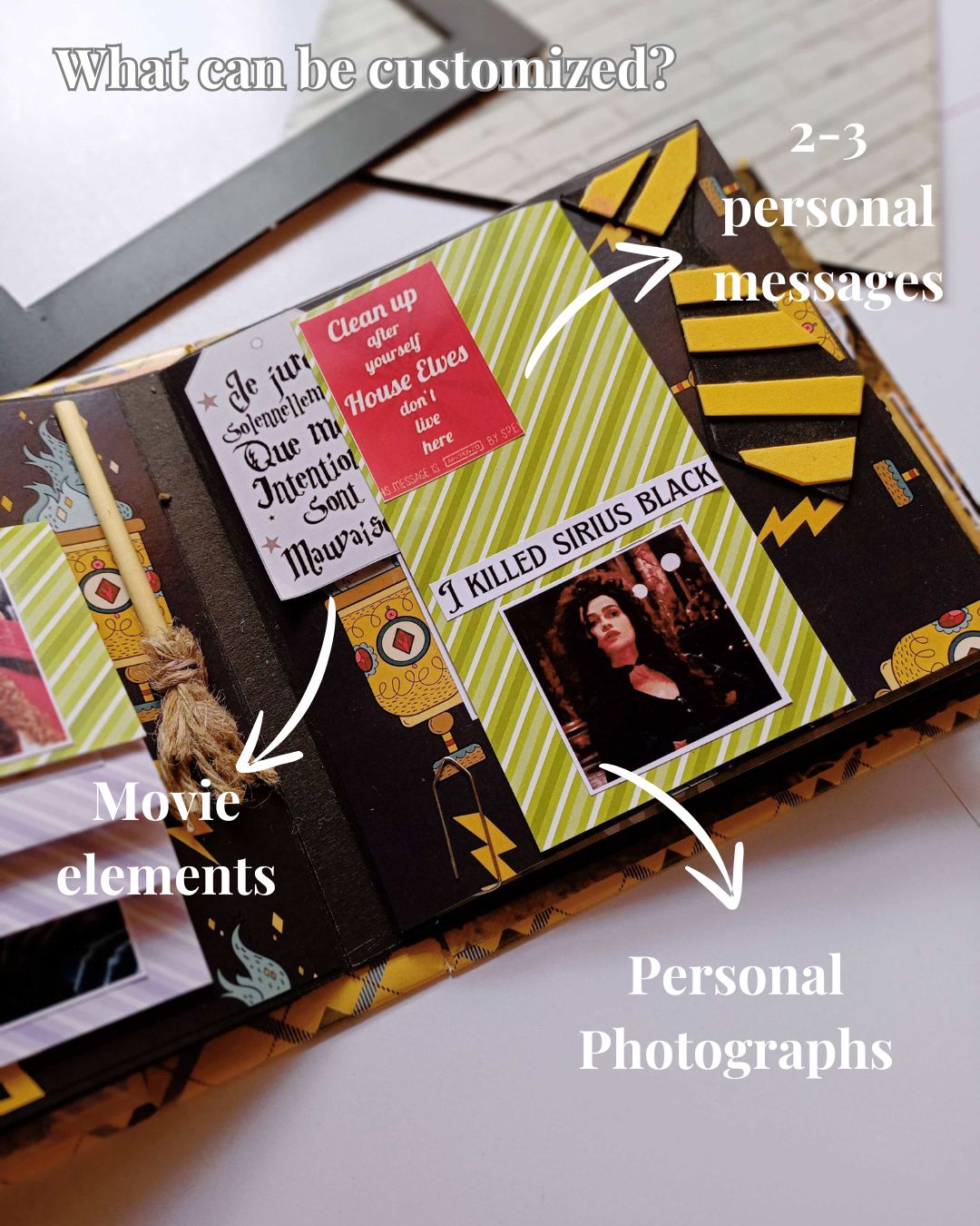 Rainvas Hogwarts Theme Personalised Harry Potter Scrapbook with Photos