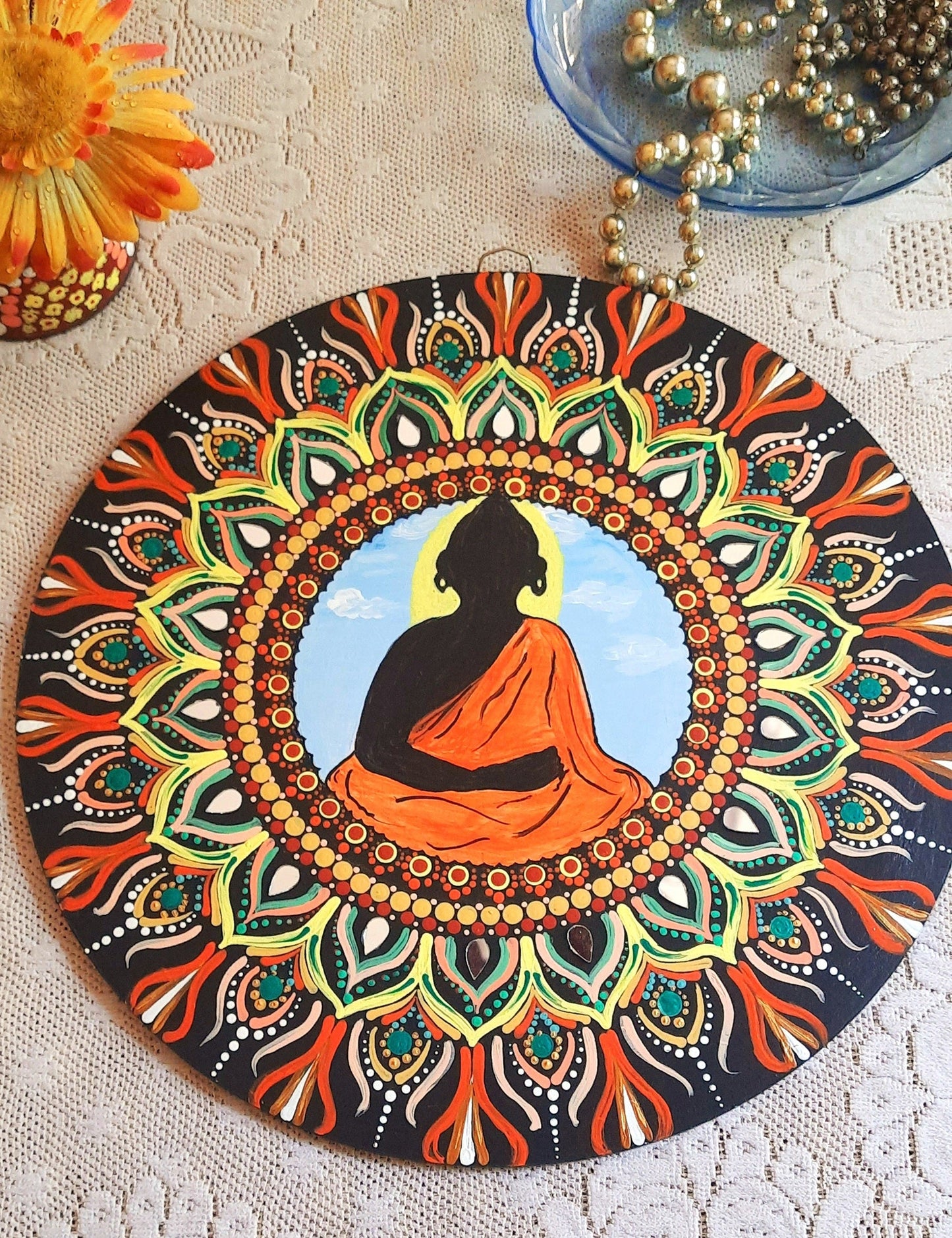 Meditating Buddha Mandala Wall Hanging