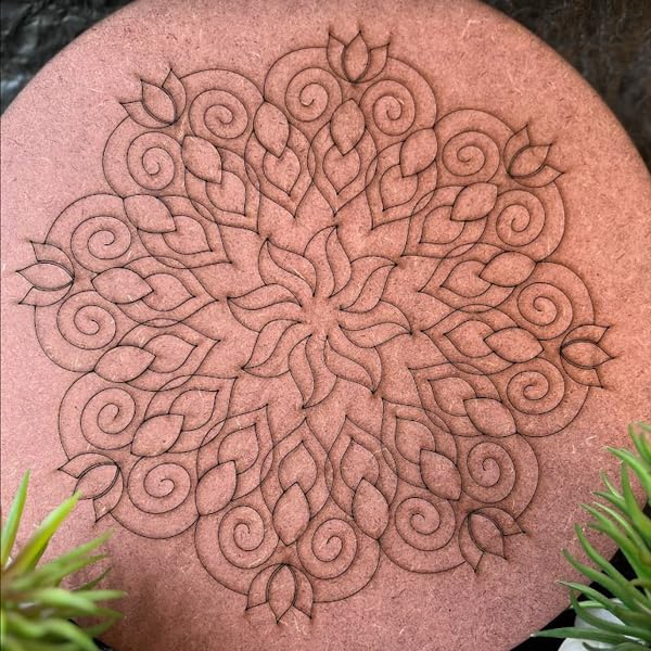 Mandala Pre Etched - MDF Board - Calming Art Activity - Hobby Art - Relaxation Wellness Activity