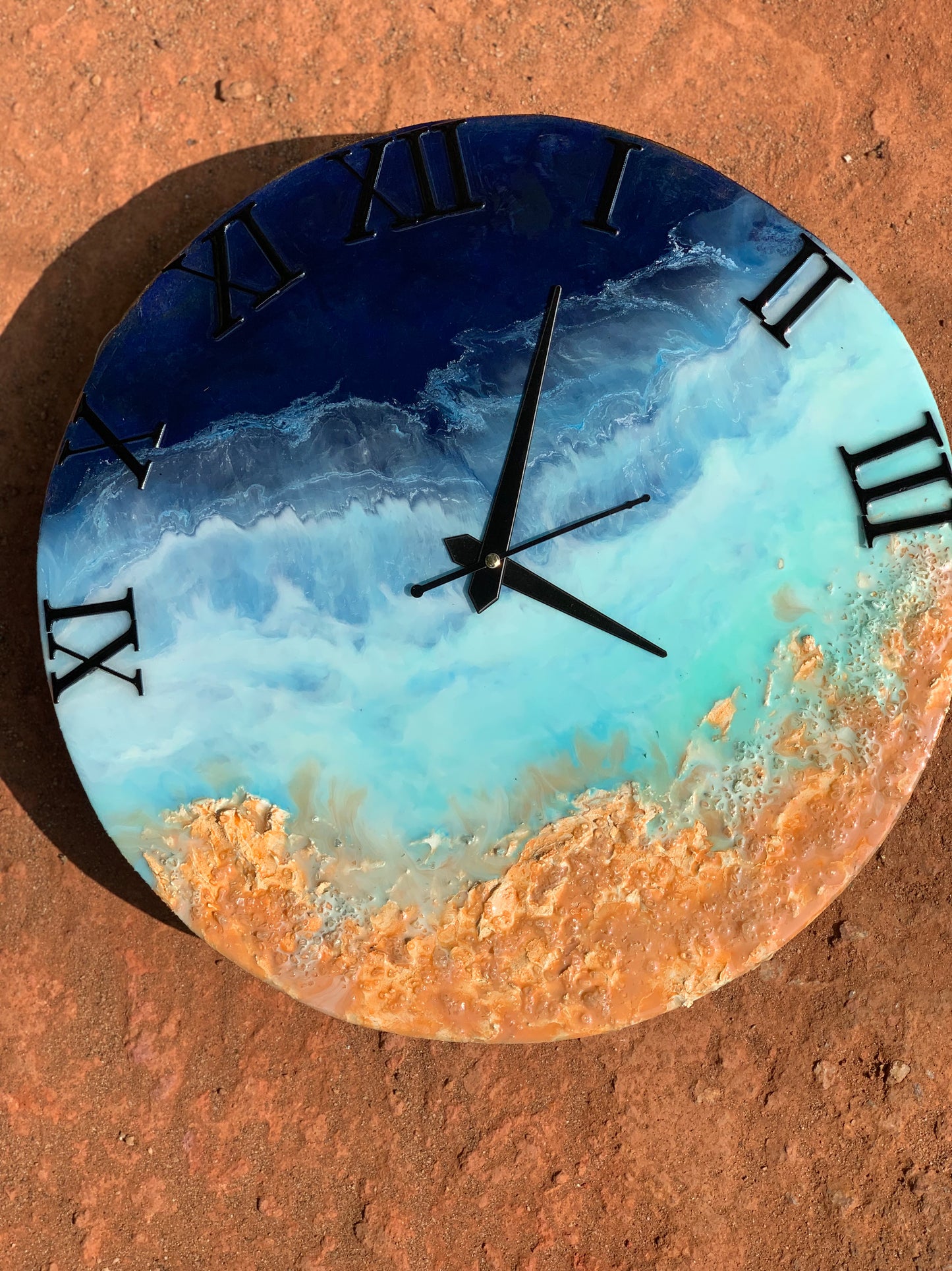 resin ocean theme wall clock