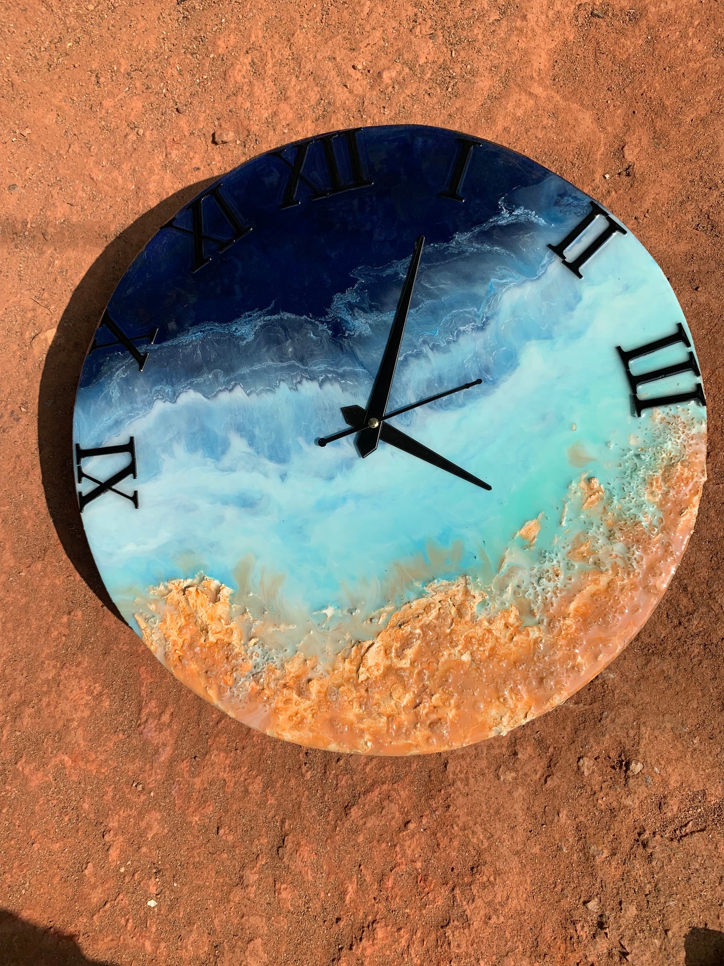 resin ocean theme wall clock