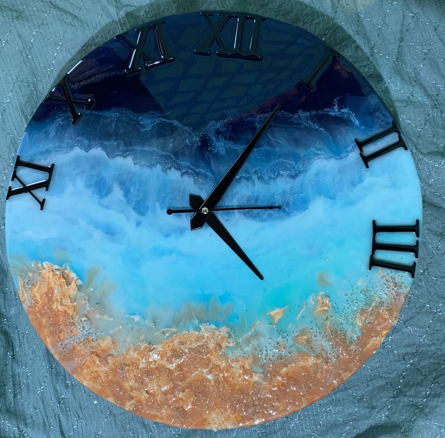 resin ocean theme wall clock