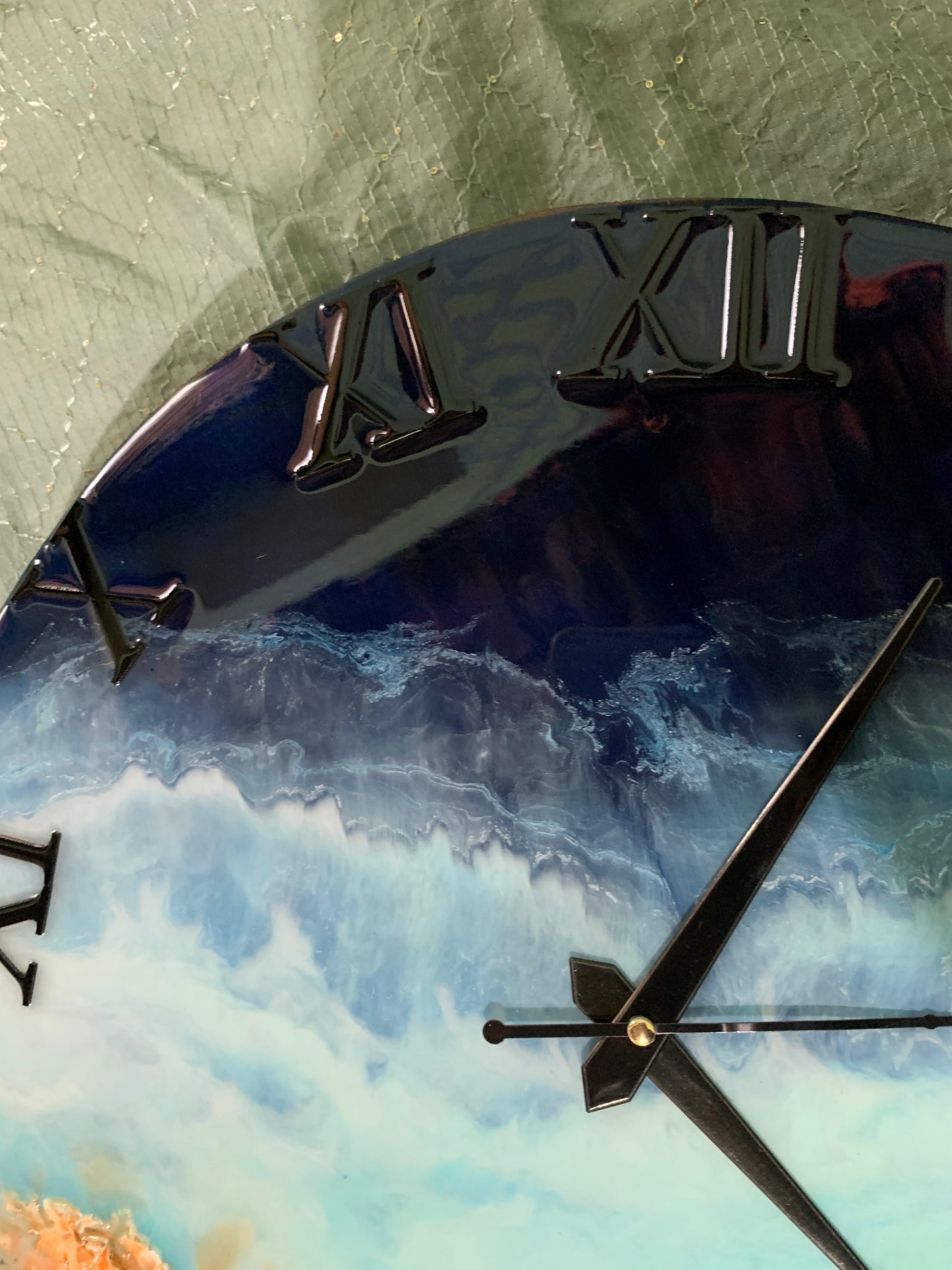 resin ocean theme wall clock