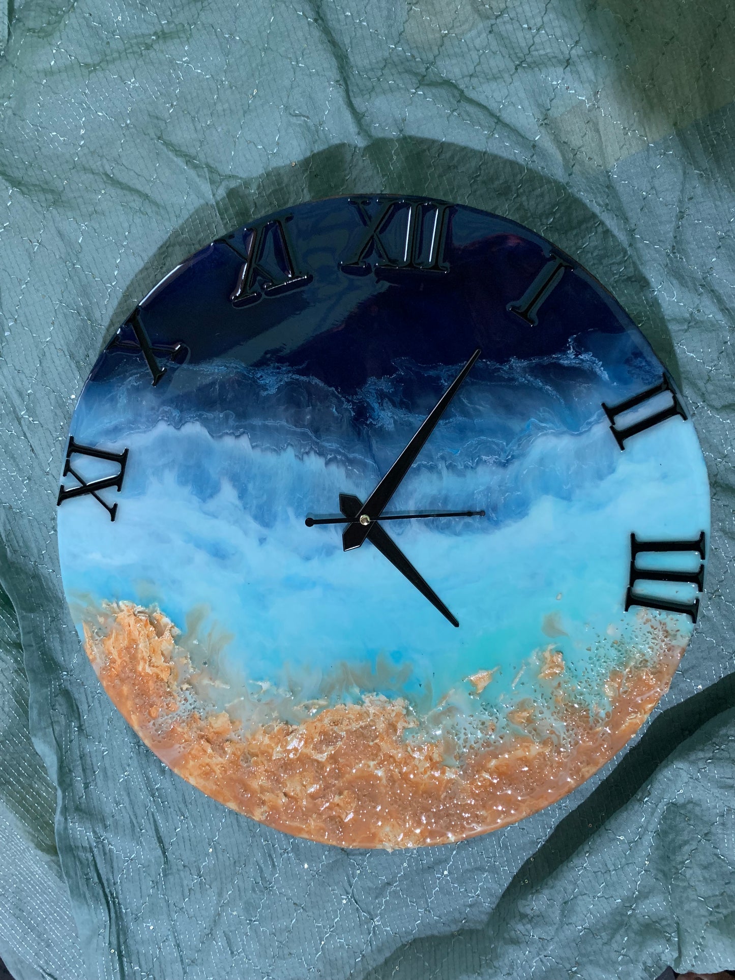 resin ocean theme wall clock