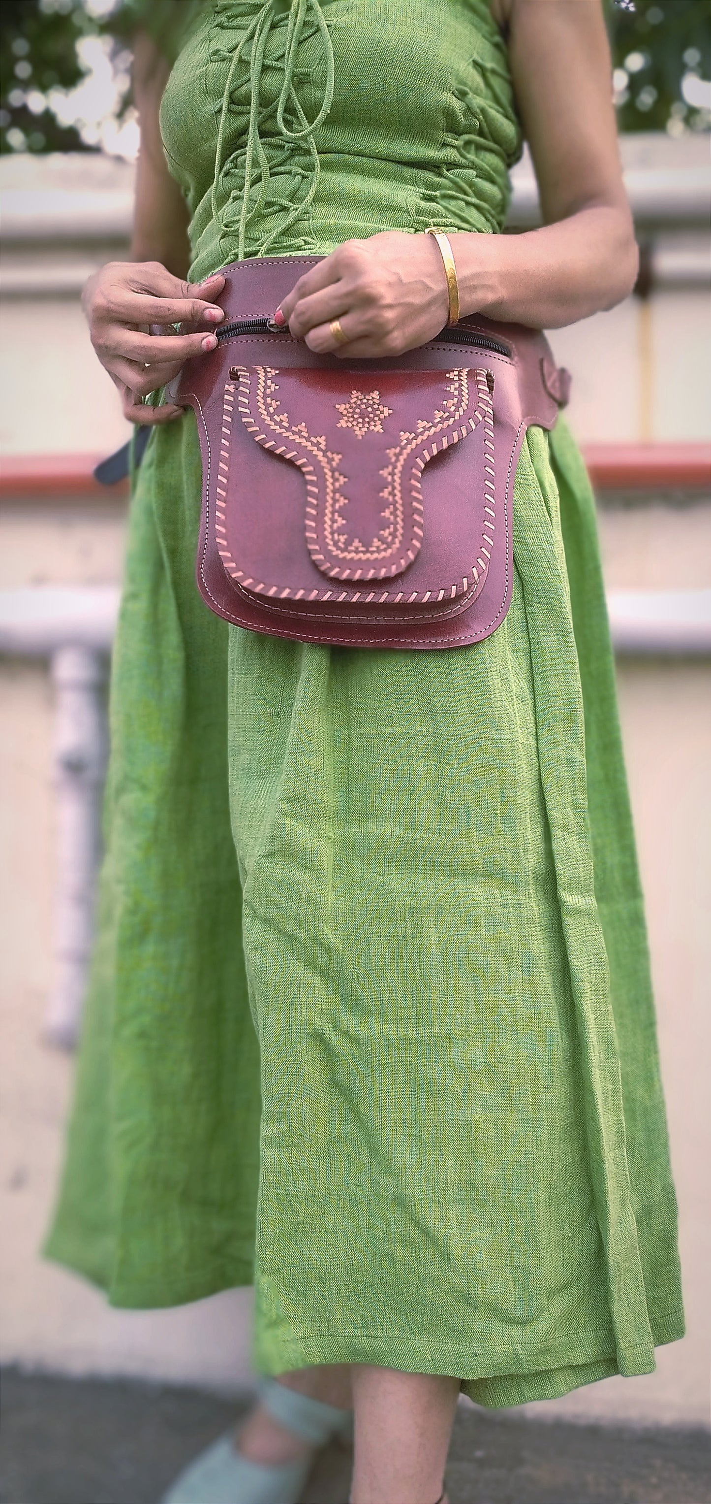 SAVILE -Handcrafted BOHEMIAN Style CRUELTY Free Leather Saddle Bag