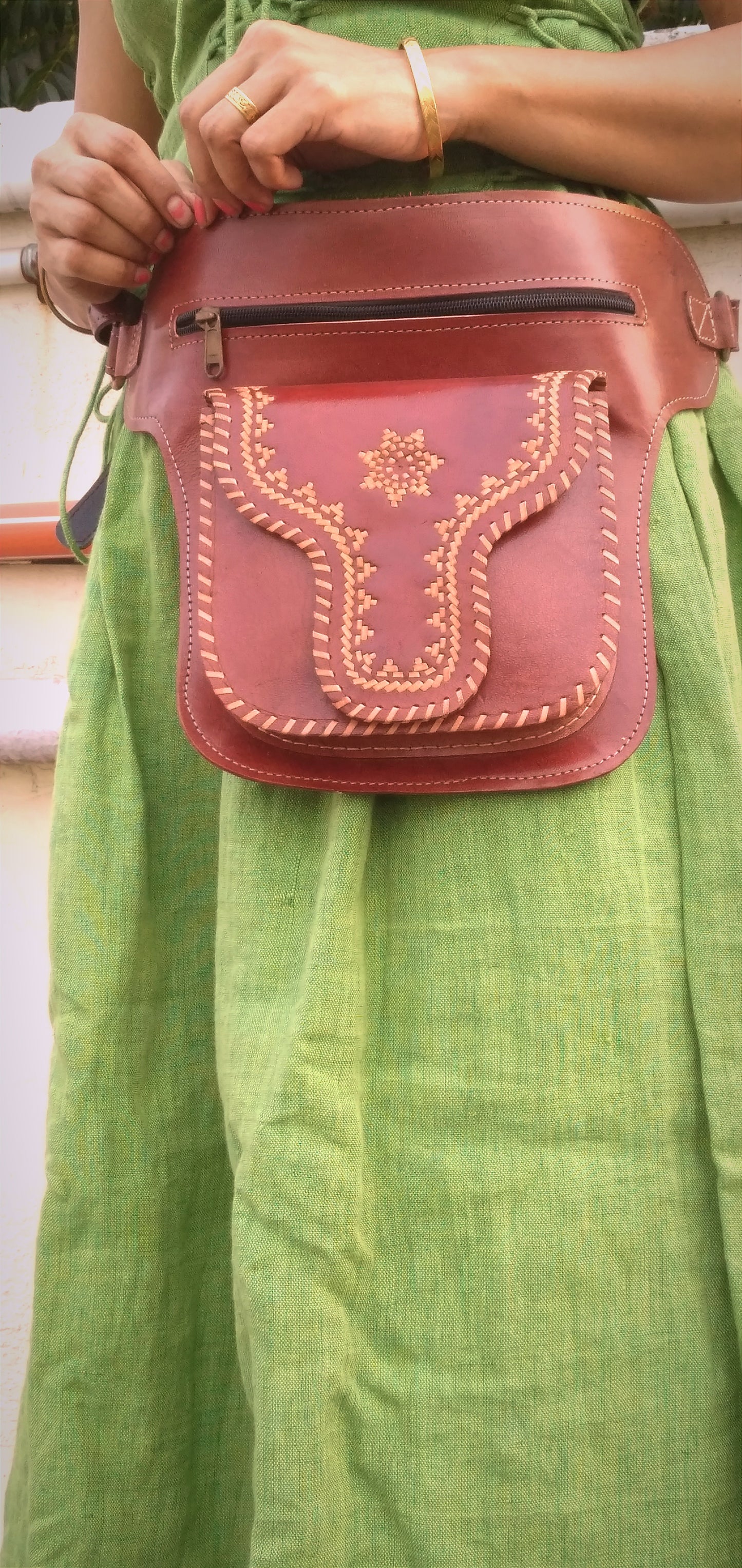 SAVILE -Handcrafted BOHEMIAN Style CRUELTY Free Leather Saddle Bag