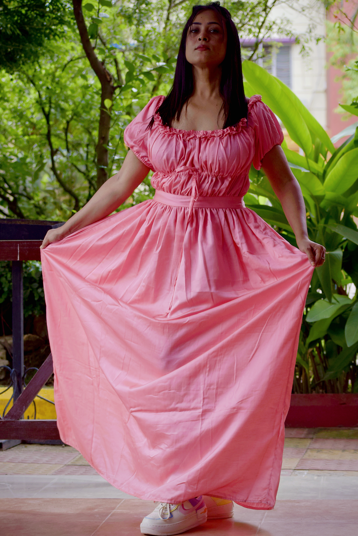TIME’S EPILOGUE II ~ Theme based Layered Corset Shape Handwoven Satin Silk Maxi Dress PartyWear/Theme Party Sale!